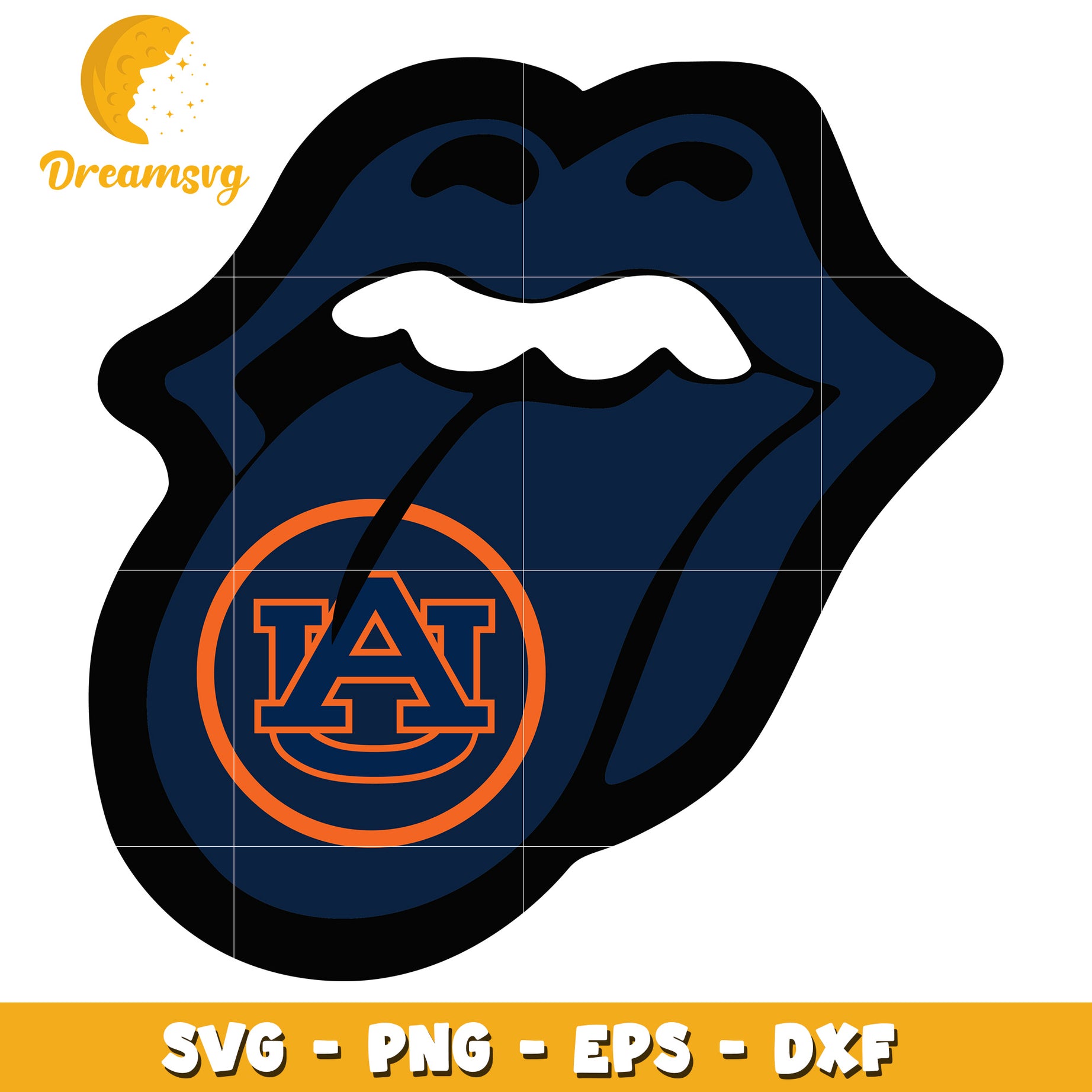 Auburn Tigers Rolling Stones Lips SVG