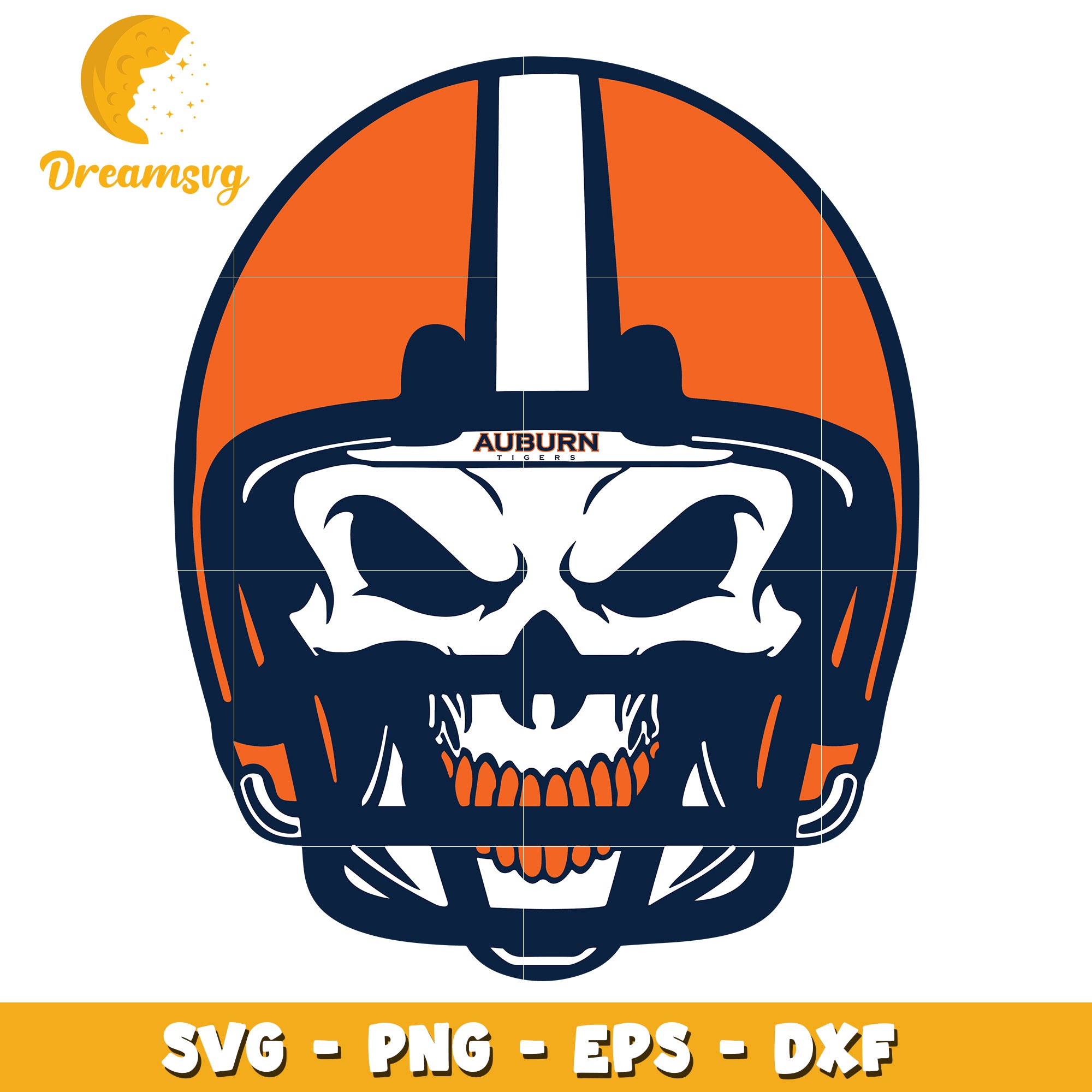 Auburn Tigers Skull Football Helmet SVG PNG EPS DXF