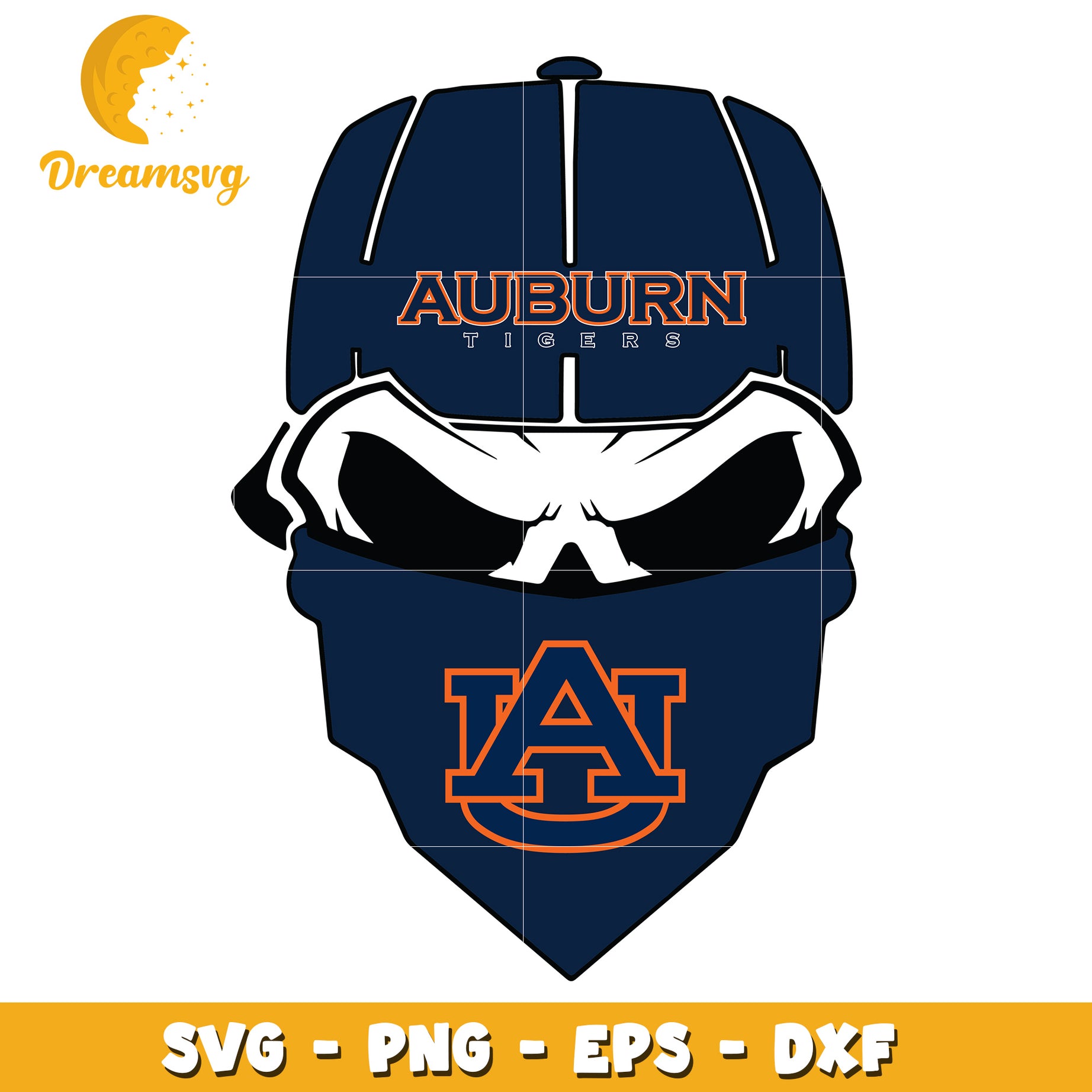 Auburn Tigers Skull SVG Cut File