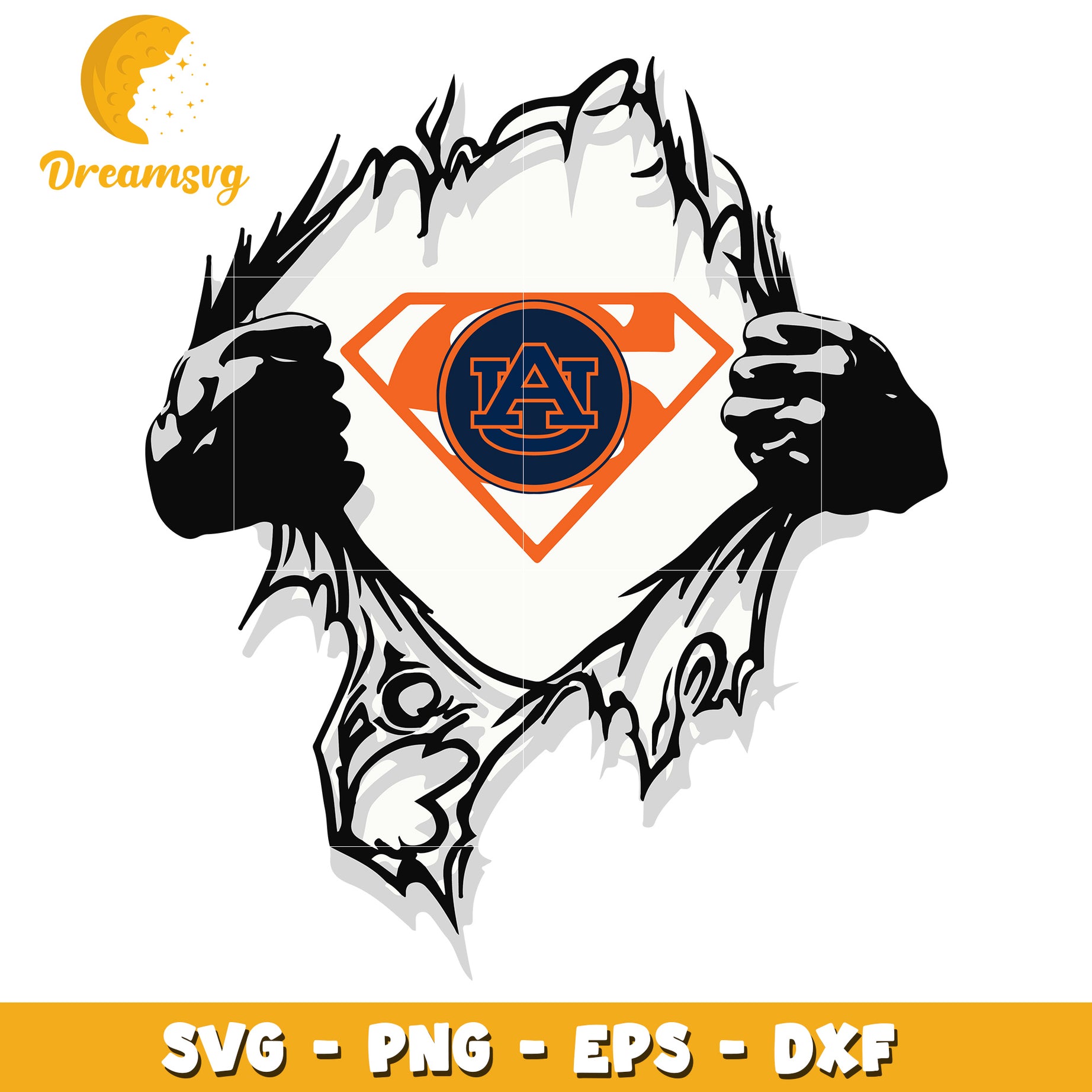 Auburn Tigers Superhero SVG PNG EPS DXF