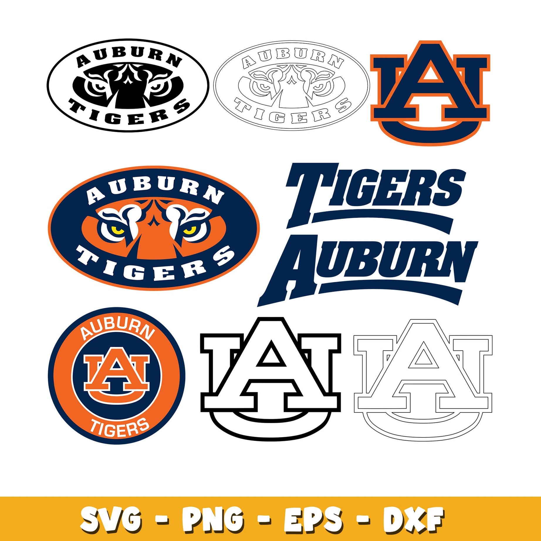 Auburn Tigers Alternate Logo bundle svg, Auburn Tigers logo svg, ncaa svg 