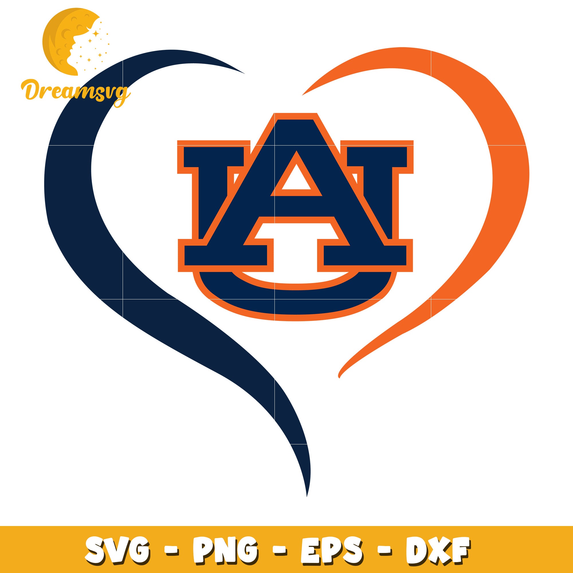 Auburn University Heart SVG Love Graphic for Crafting Projects
