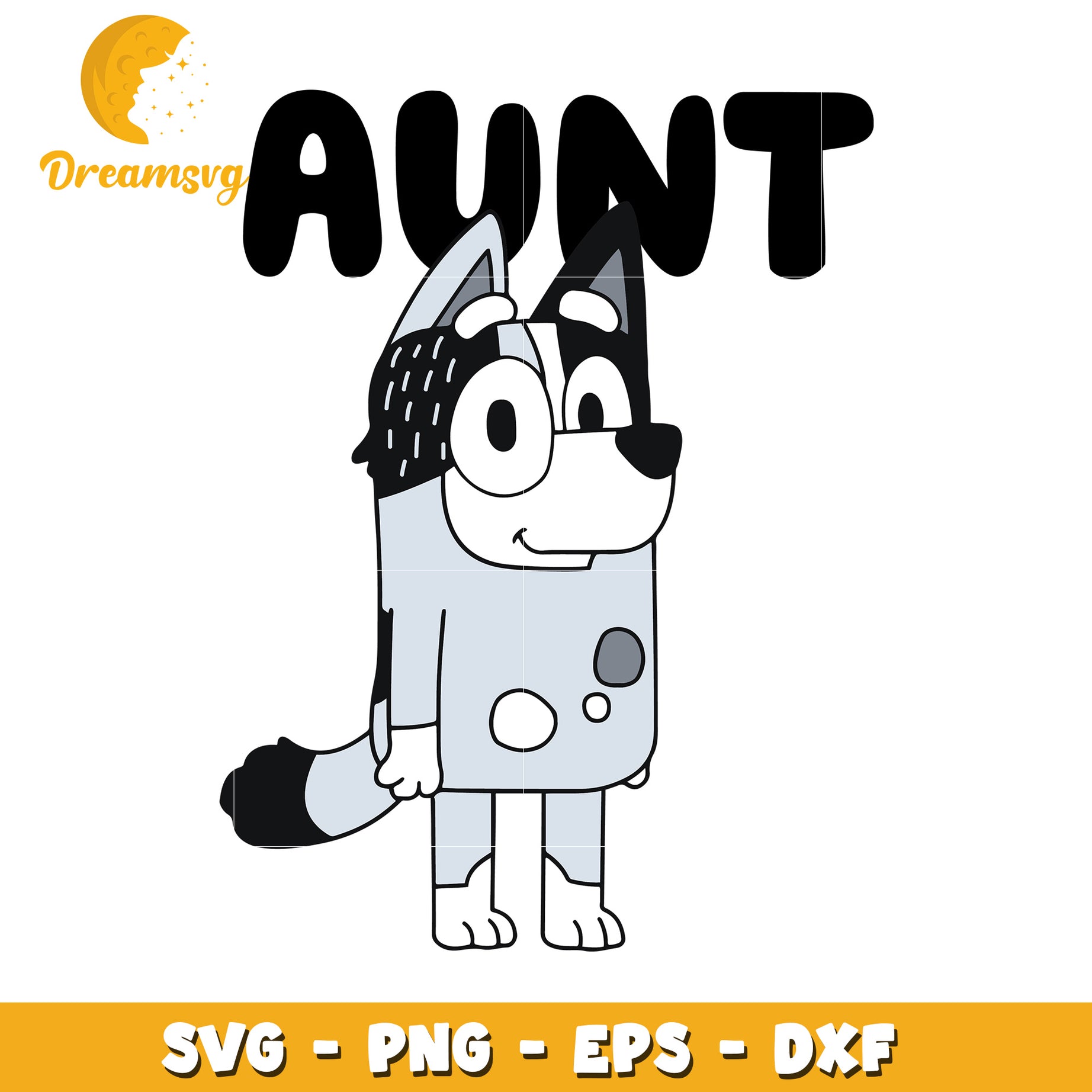 Aunt Dog SVG PNG EPS DXF Cut File