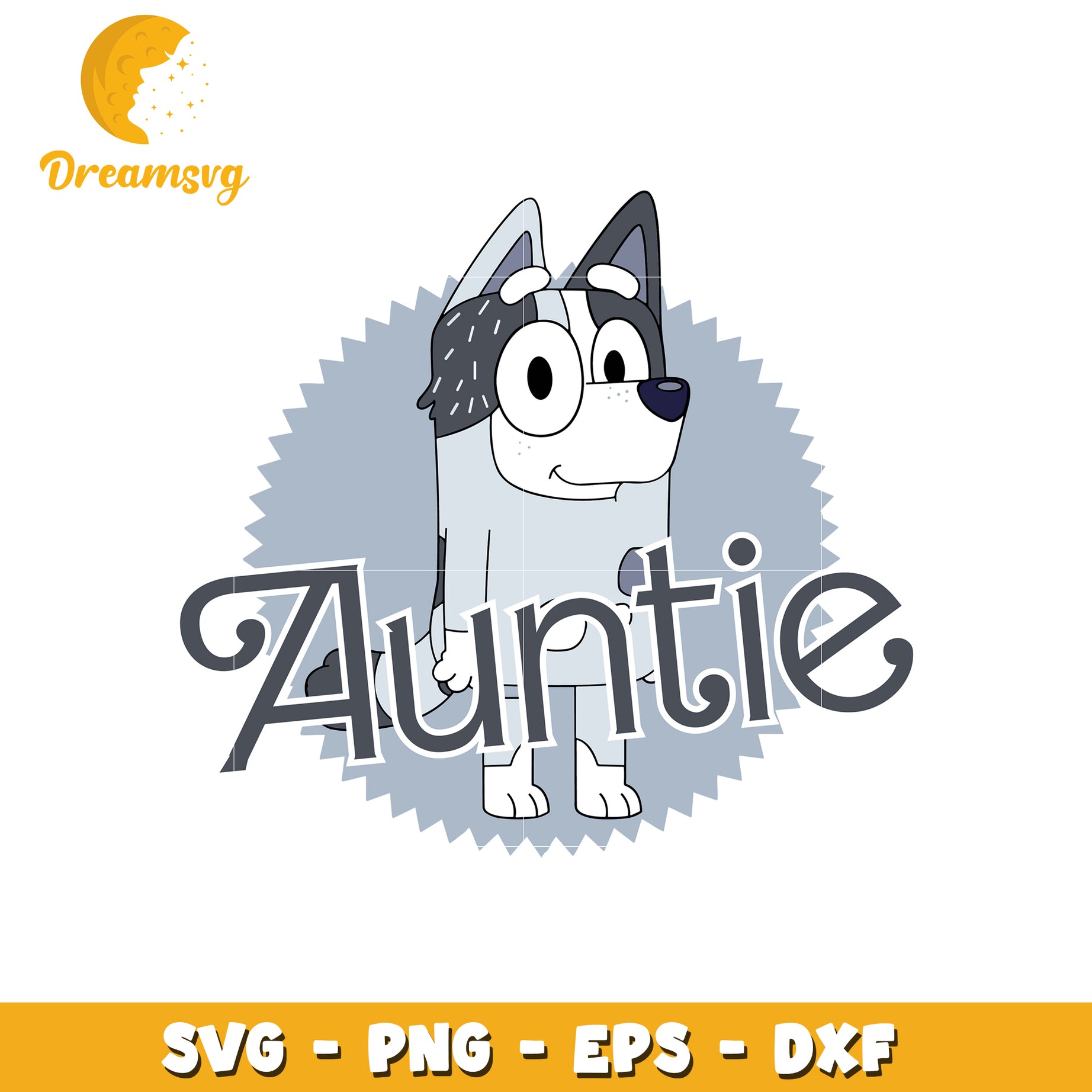 Auntie puppy cartoon dog svg, auntie dog​ svg, bluey cartoon svg