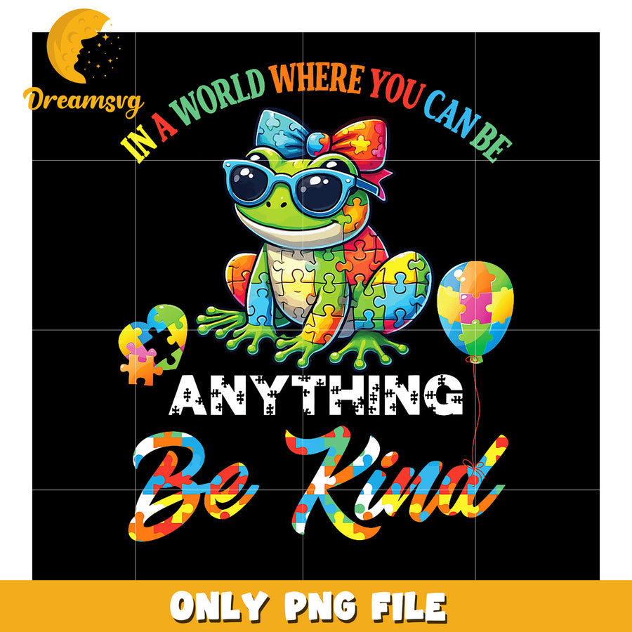 Autism Awareness Frog PNG Design