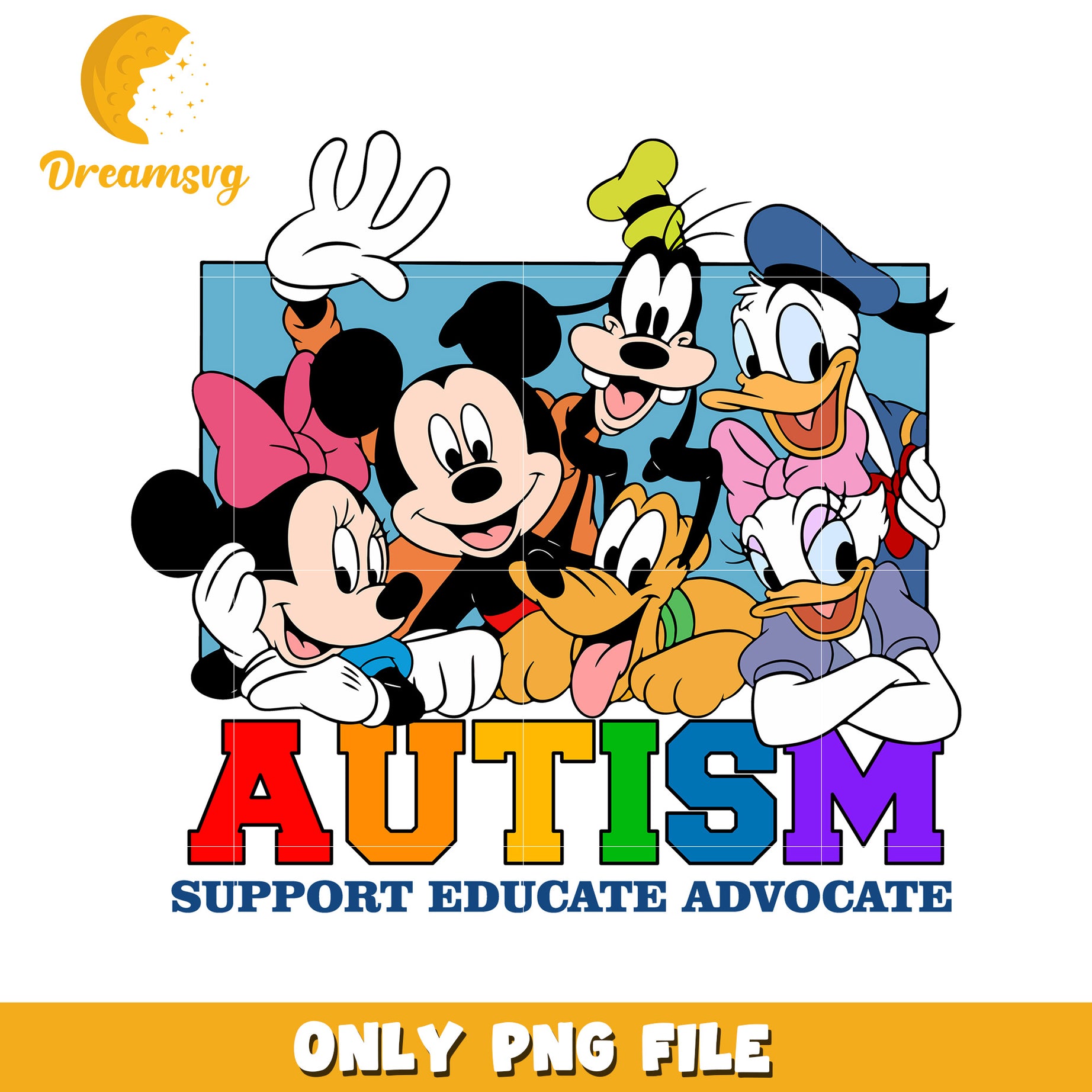 Autism accept adapt advocate png, mickey png, autism awareness png