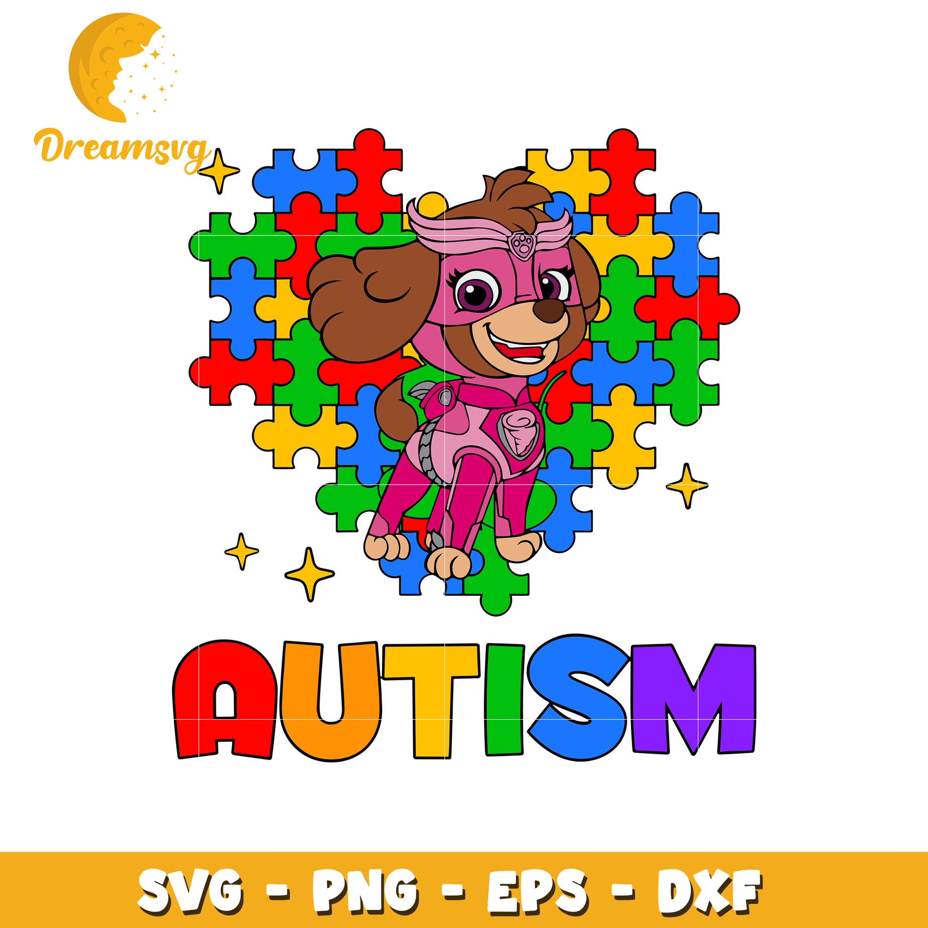 Autism awareness skye paw patrol svg, skye paw svg, autism svg