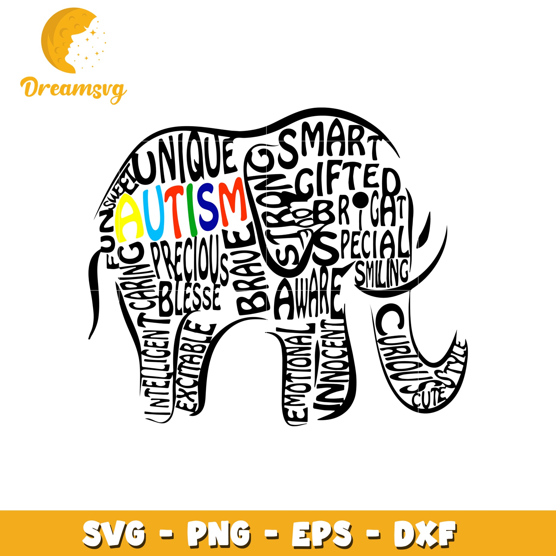 Autism elephant design svg, autism elephant​ svg, peace love autism​ svg