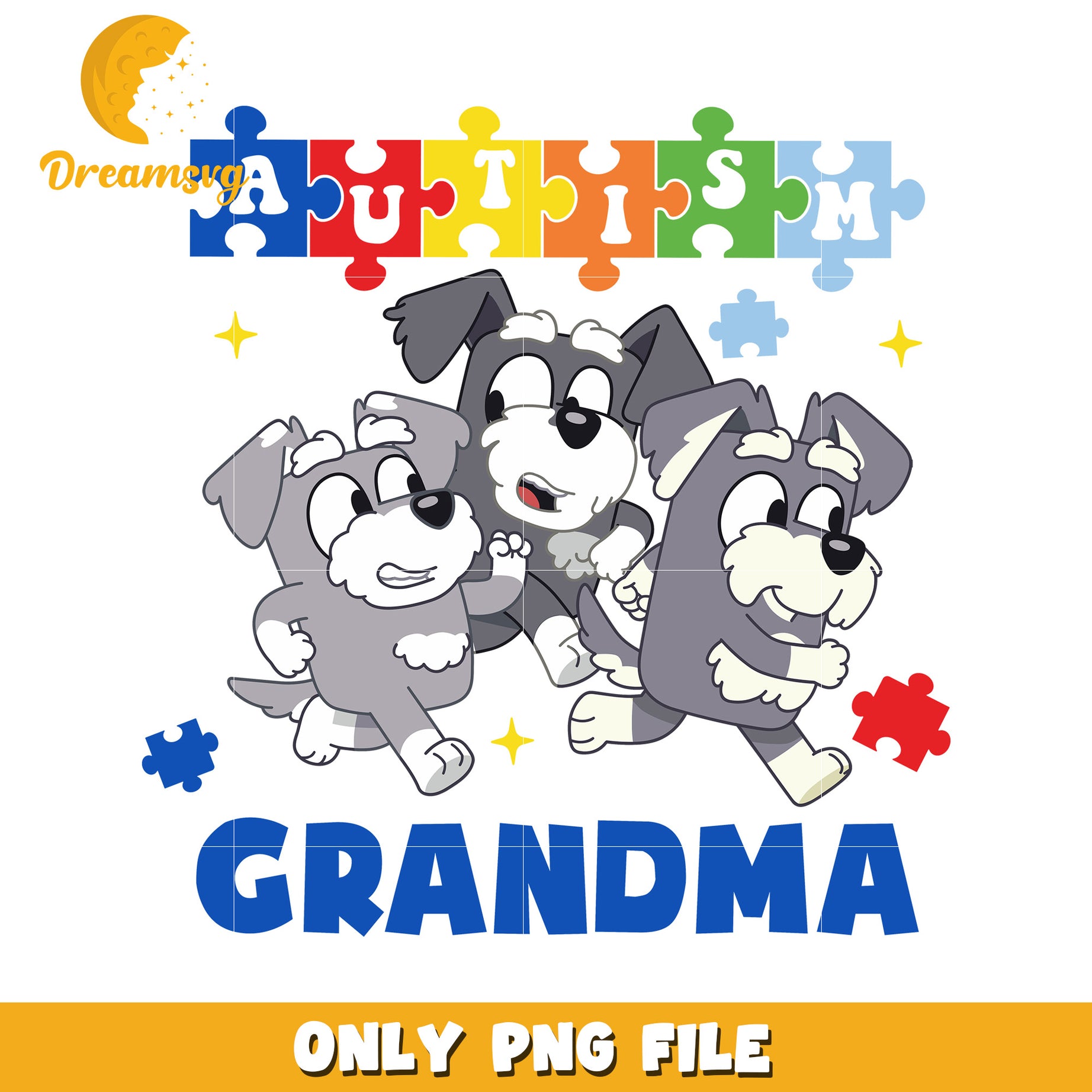 Autism grandma png, national autism awareness png, bluey cartoon png