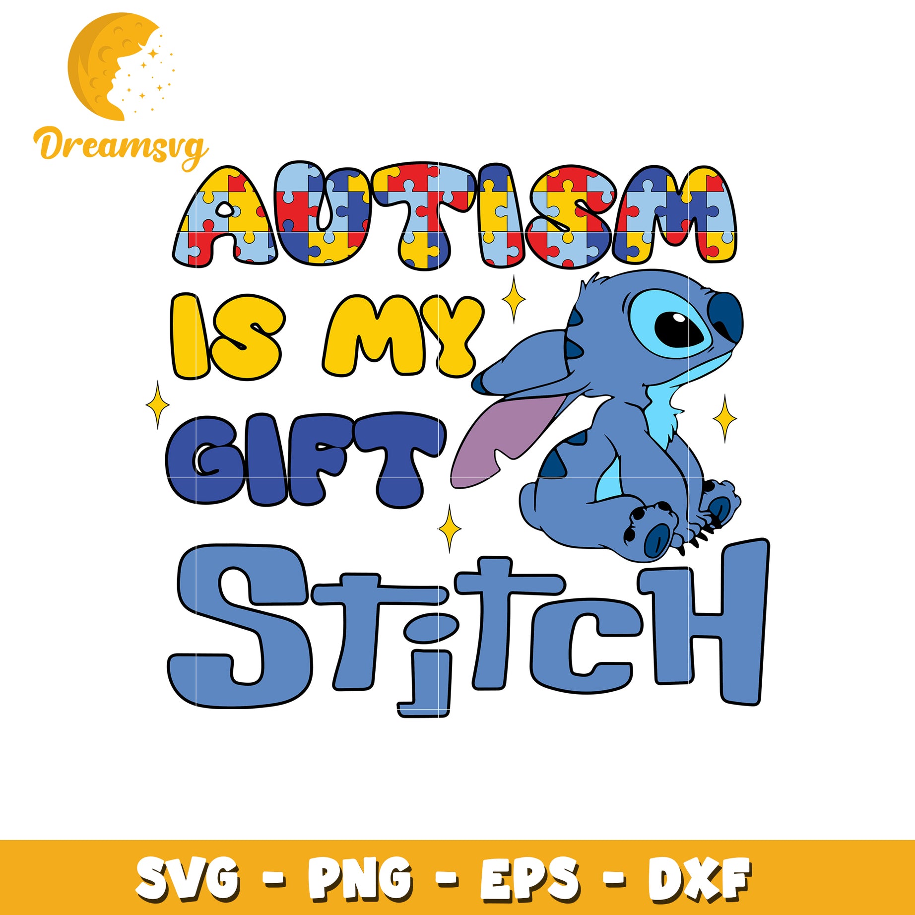 Autism is my gift svg, stitch character svg, disney svg