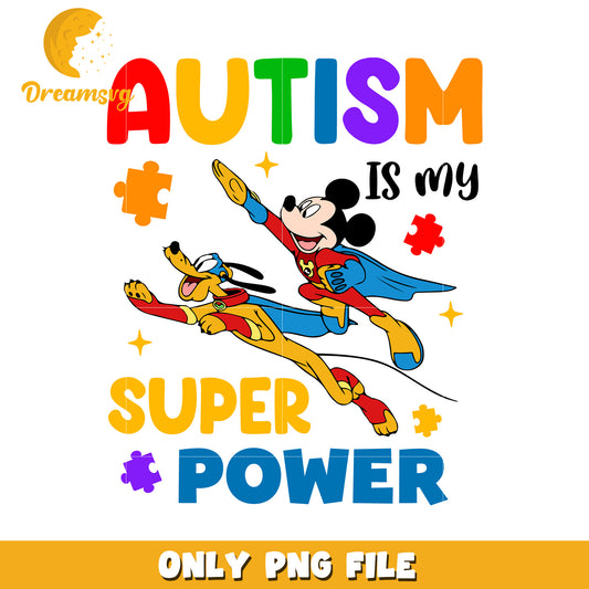 Autism is my super power png, autism awareness png, cartoon png