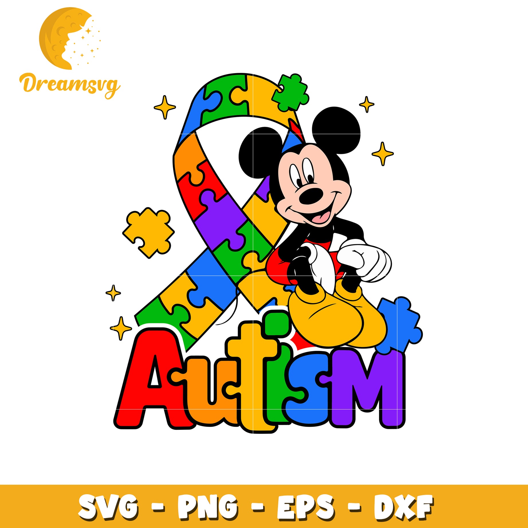 Autism mickey awareness ribbon svg, autism awareness ribbon svg