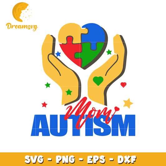 Autism mom symbol design svg, autism awareness svg, mom svg