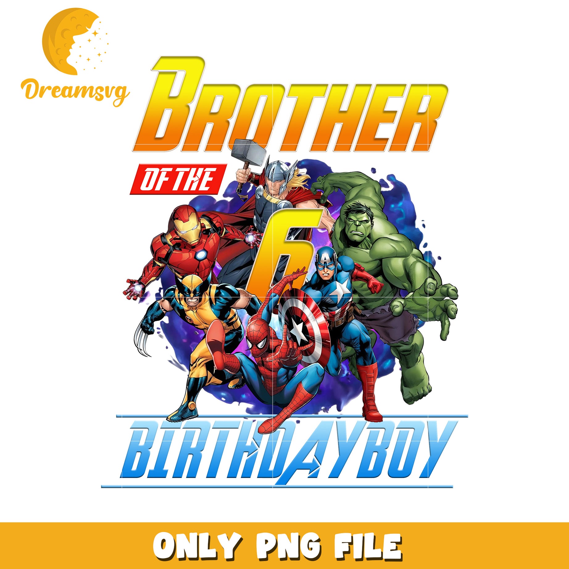 Avenger brother of the birthday boy png, superhero brother png, marvel family png