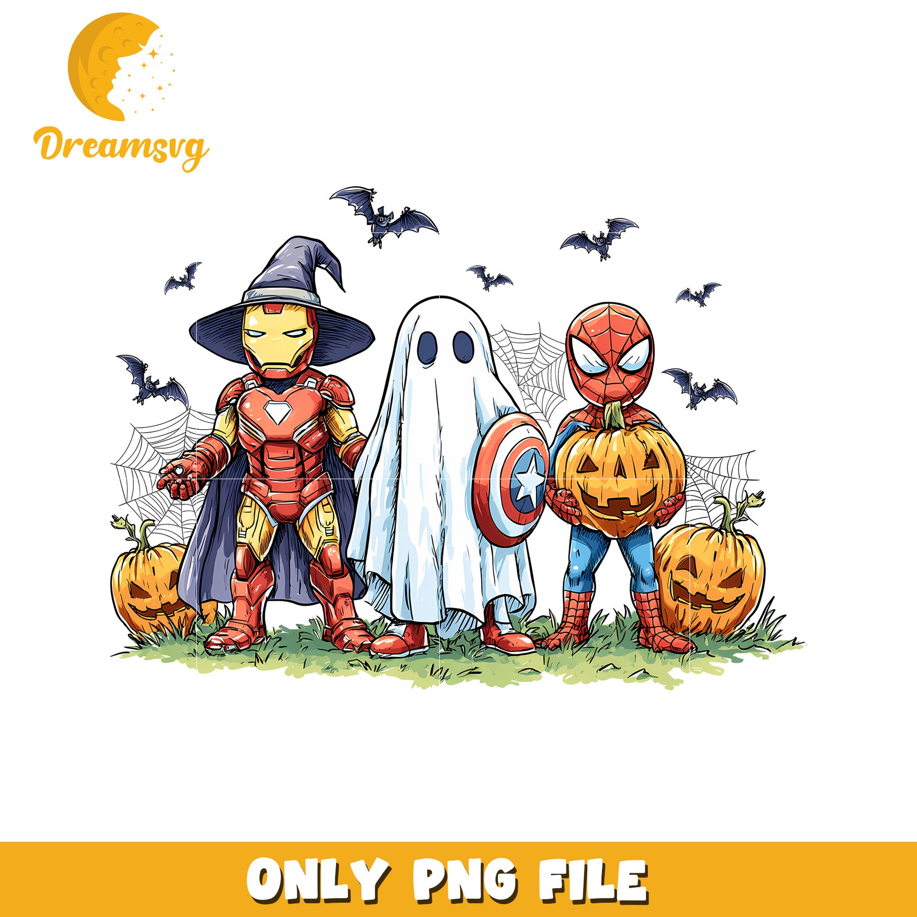 Avengers halloween png, halloween toys png, halloween characters png