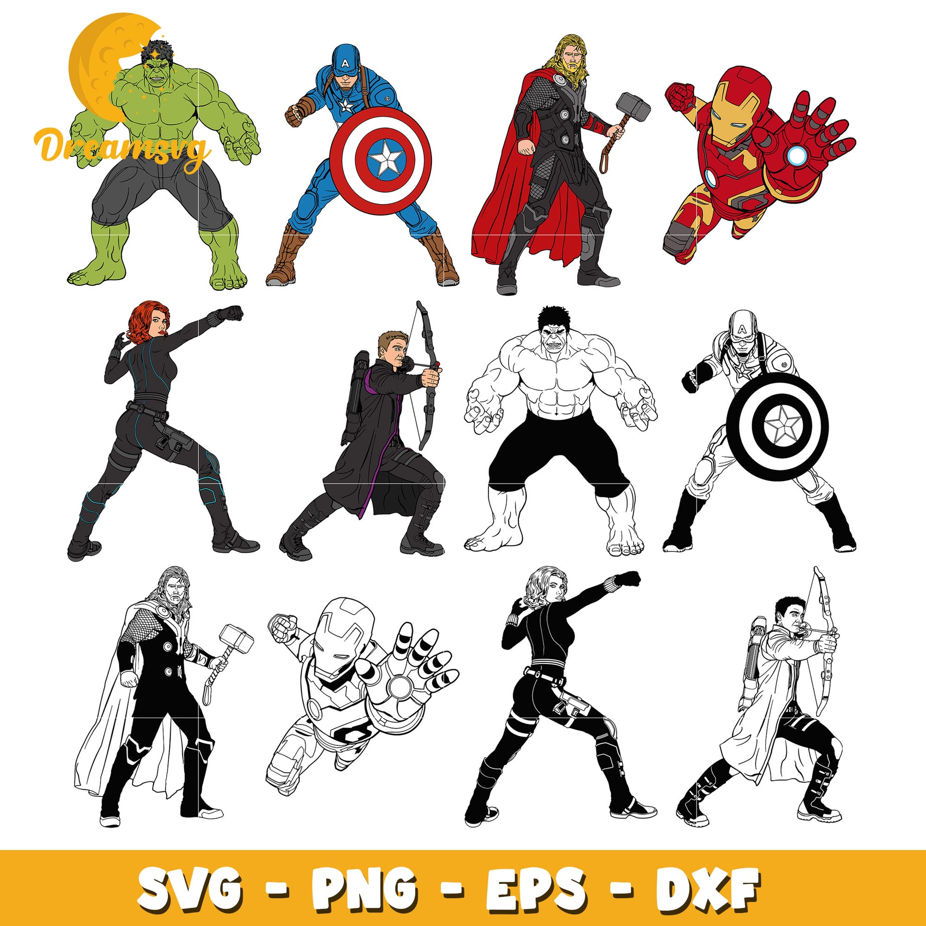 Avengers movies characters bundle svg, Avengers svg, marvel svg