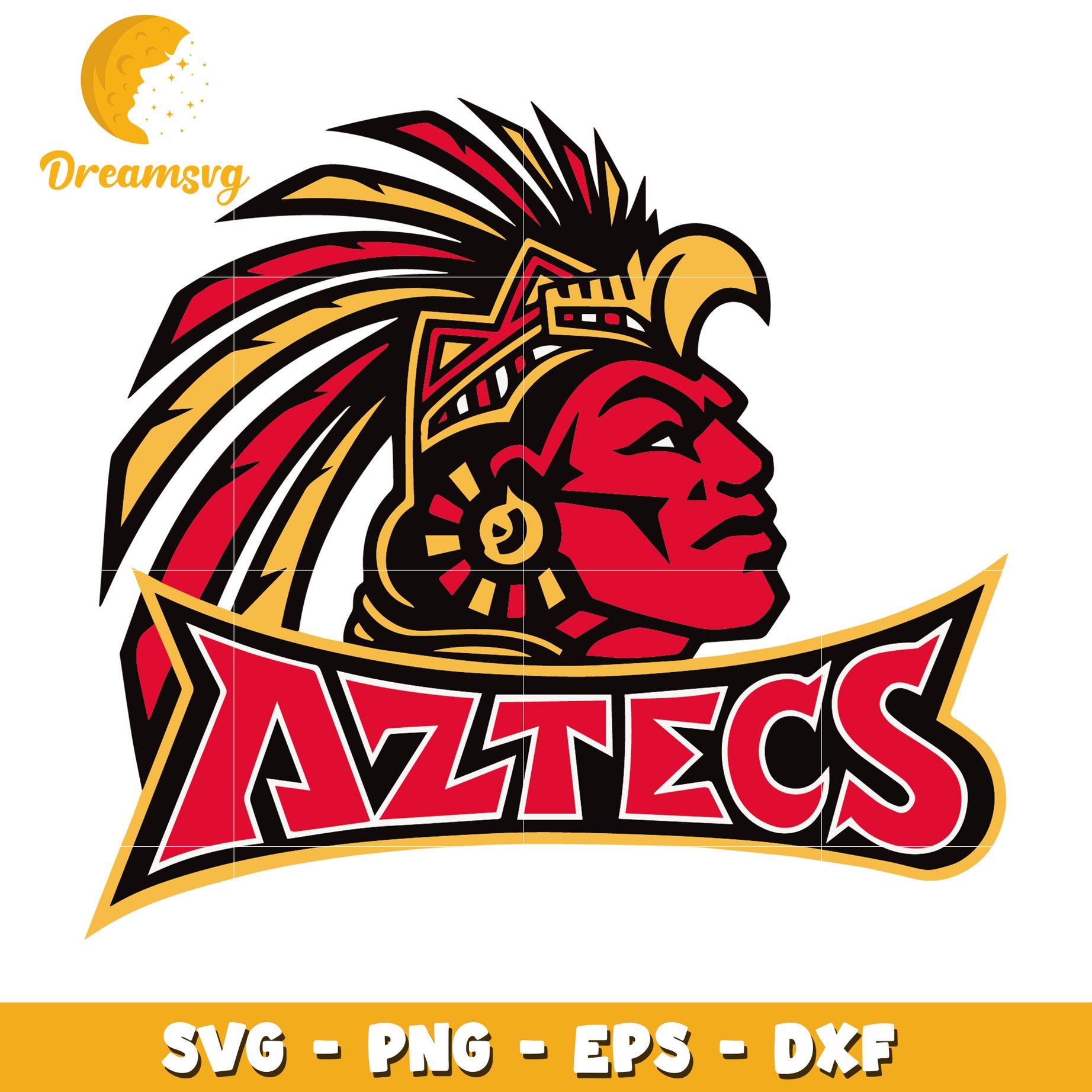 Aztecs Mascot SVG PNG EPS DXF Cut File