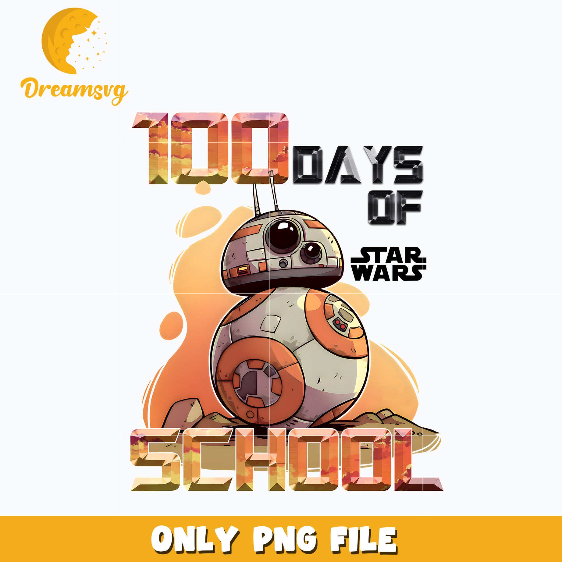 100 Days of School BB8 Star wars Png