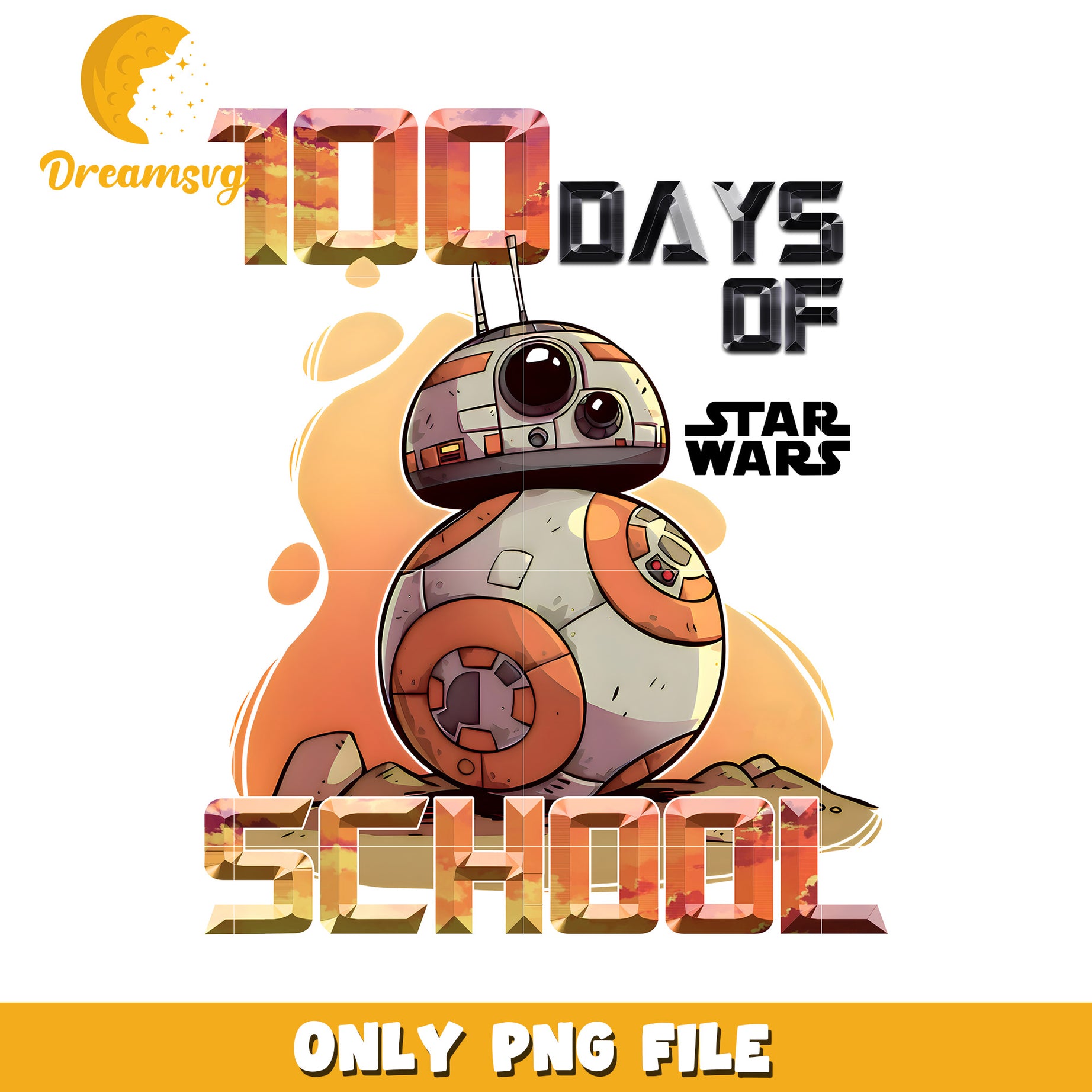 BB8 100 Days of School PNG