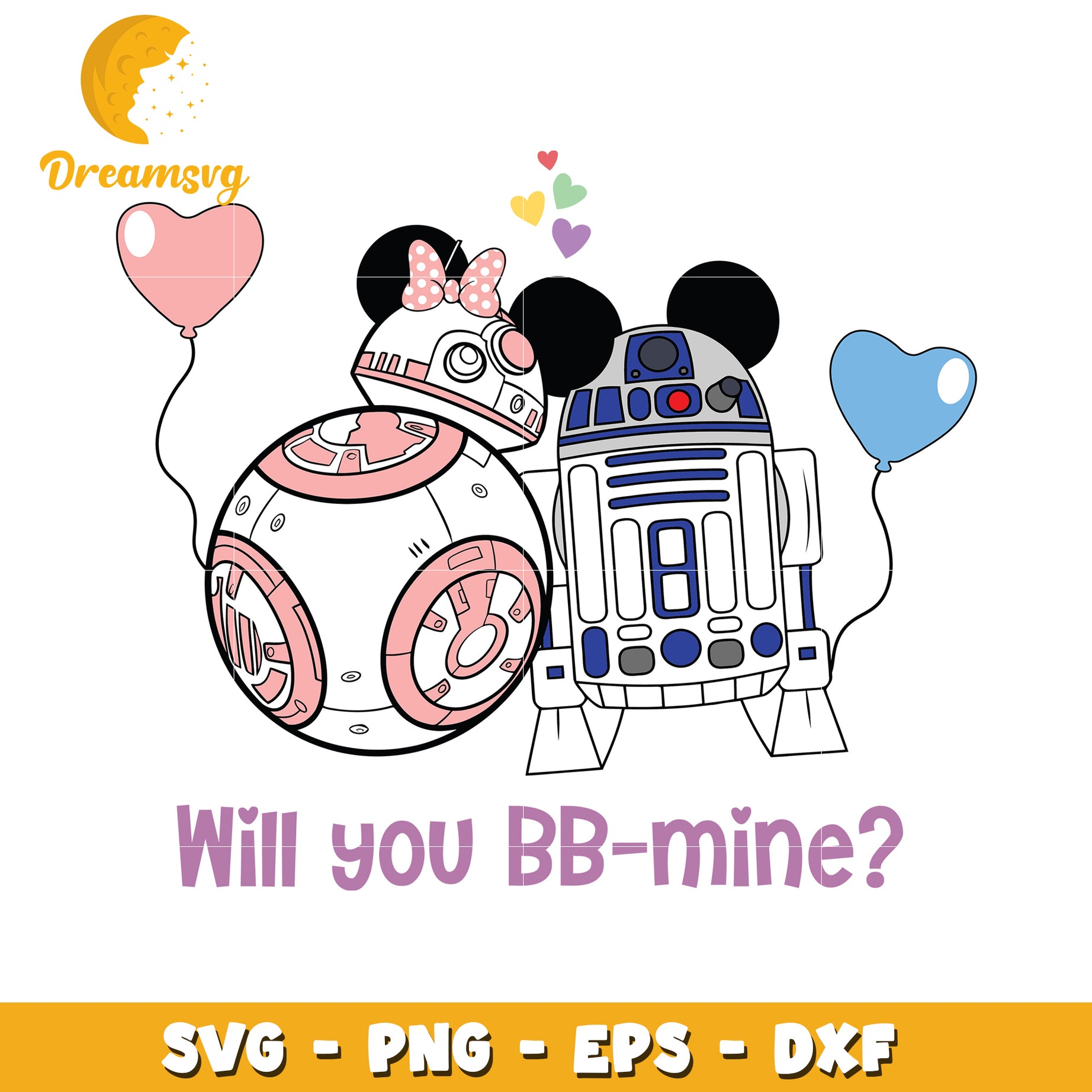 BB8 R2D2 Minnie Mouse SVG Cut Files