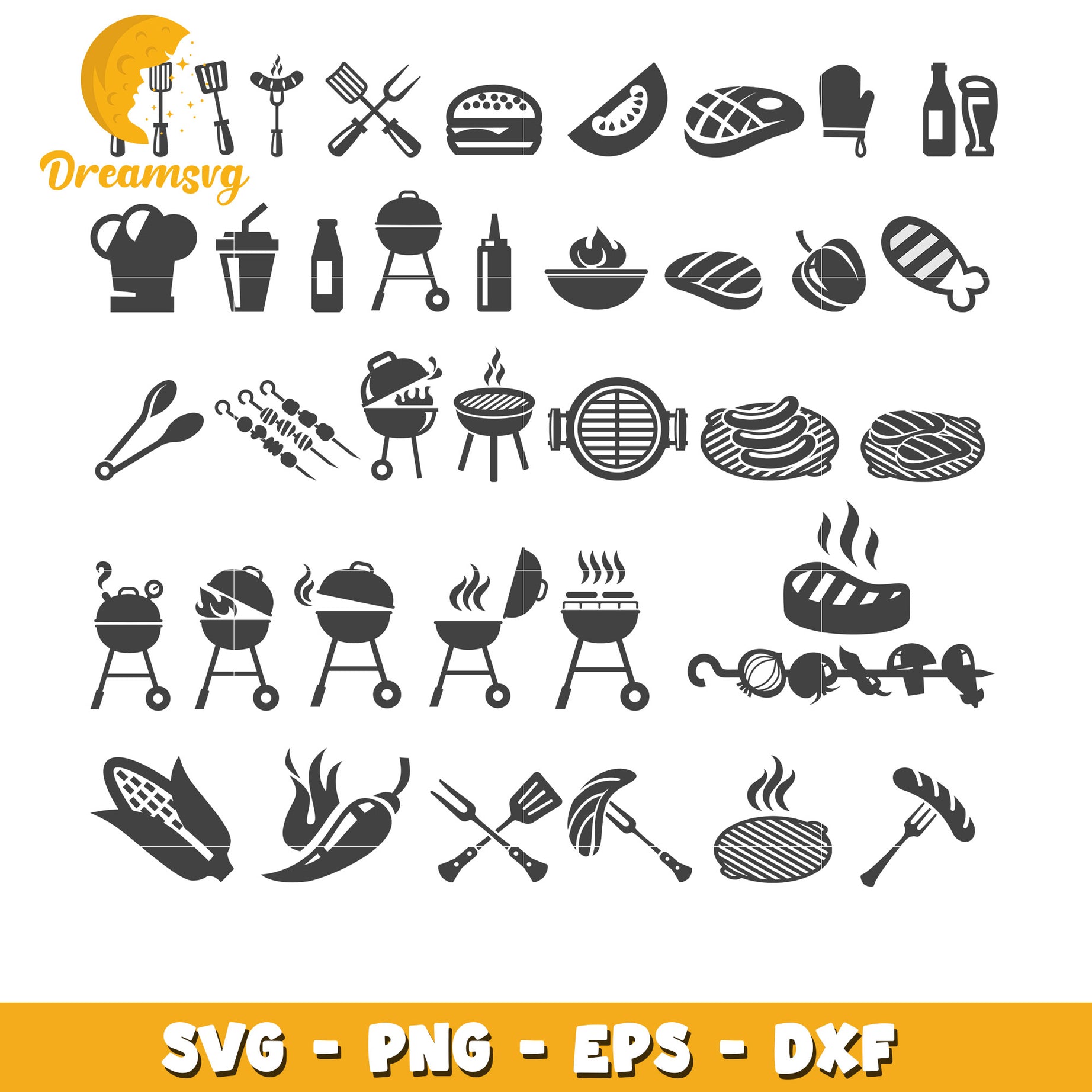 BBQ unique design icons bundle svg, barbecue icon Stock svg