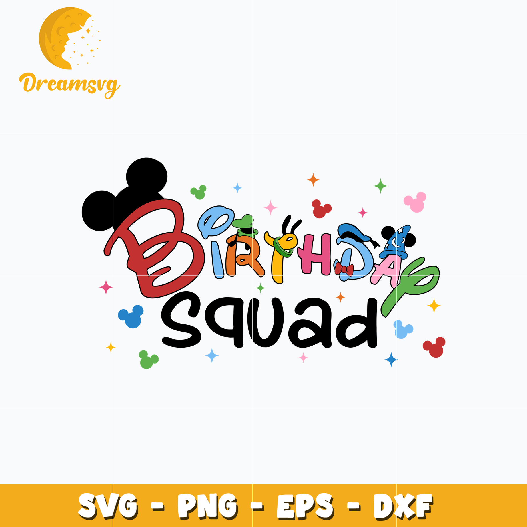 Mickey mouse disney birthday squad svg