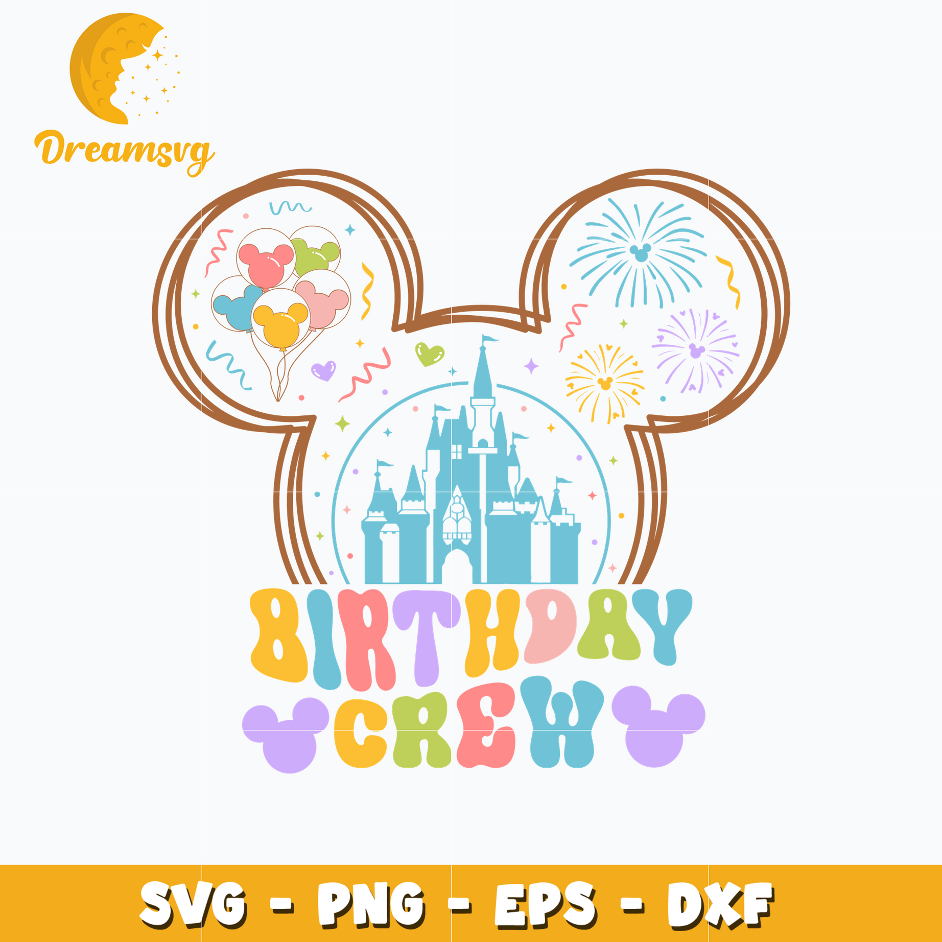 Mickey head disney birthday crew svg