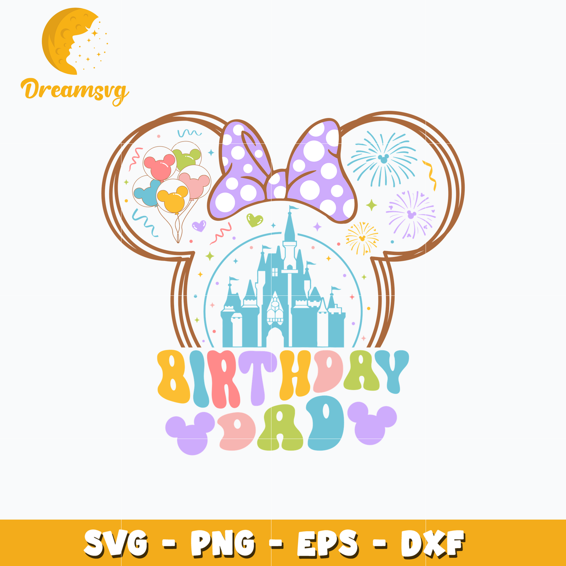 Minnie head castle birthday dad svg