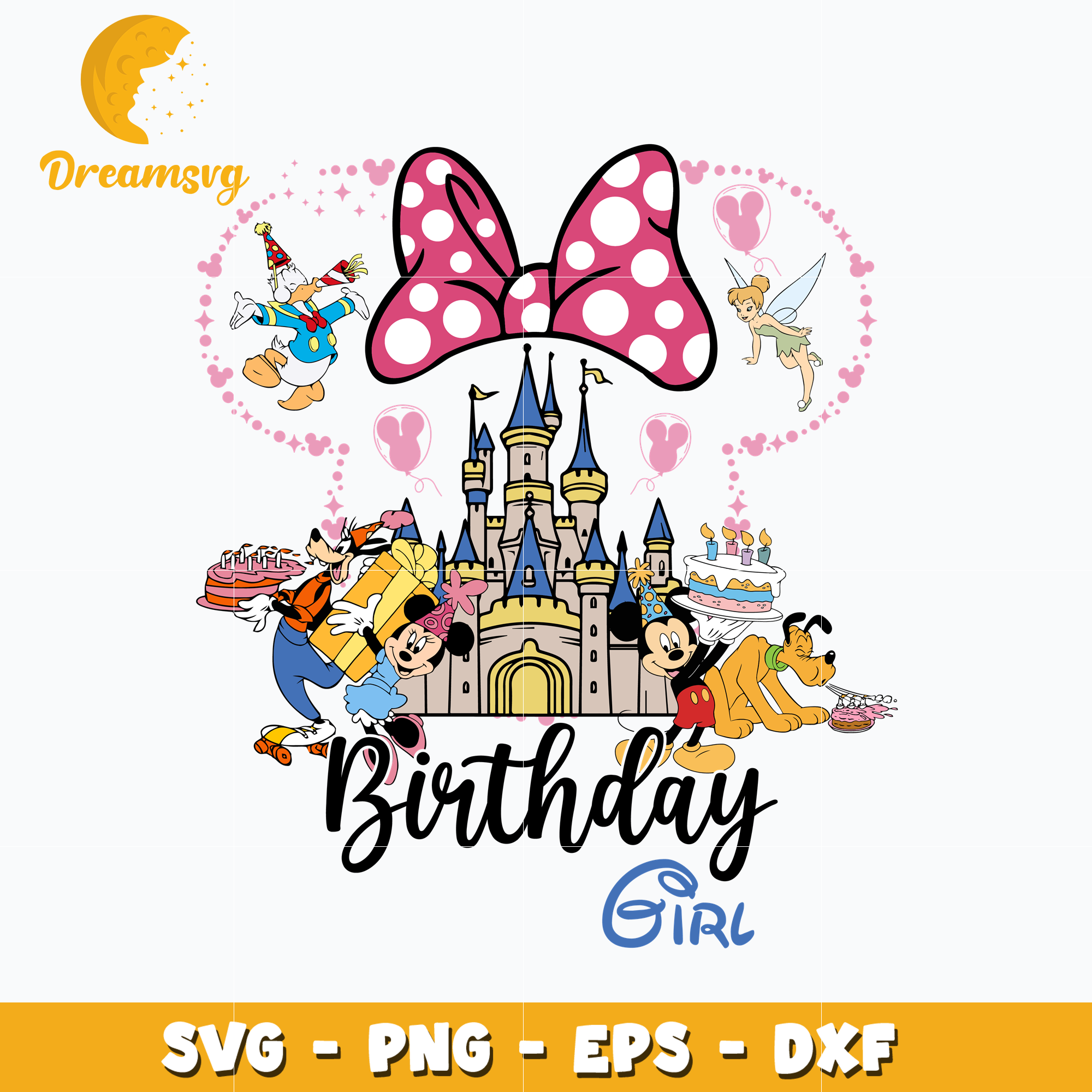 Minnie head friends birthday girl svg – DreamSVG Store