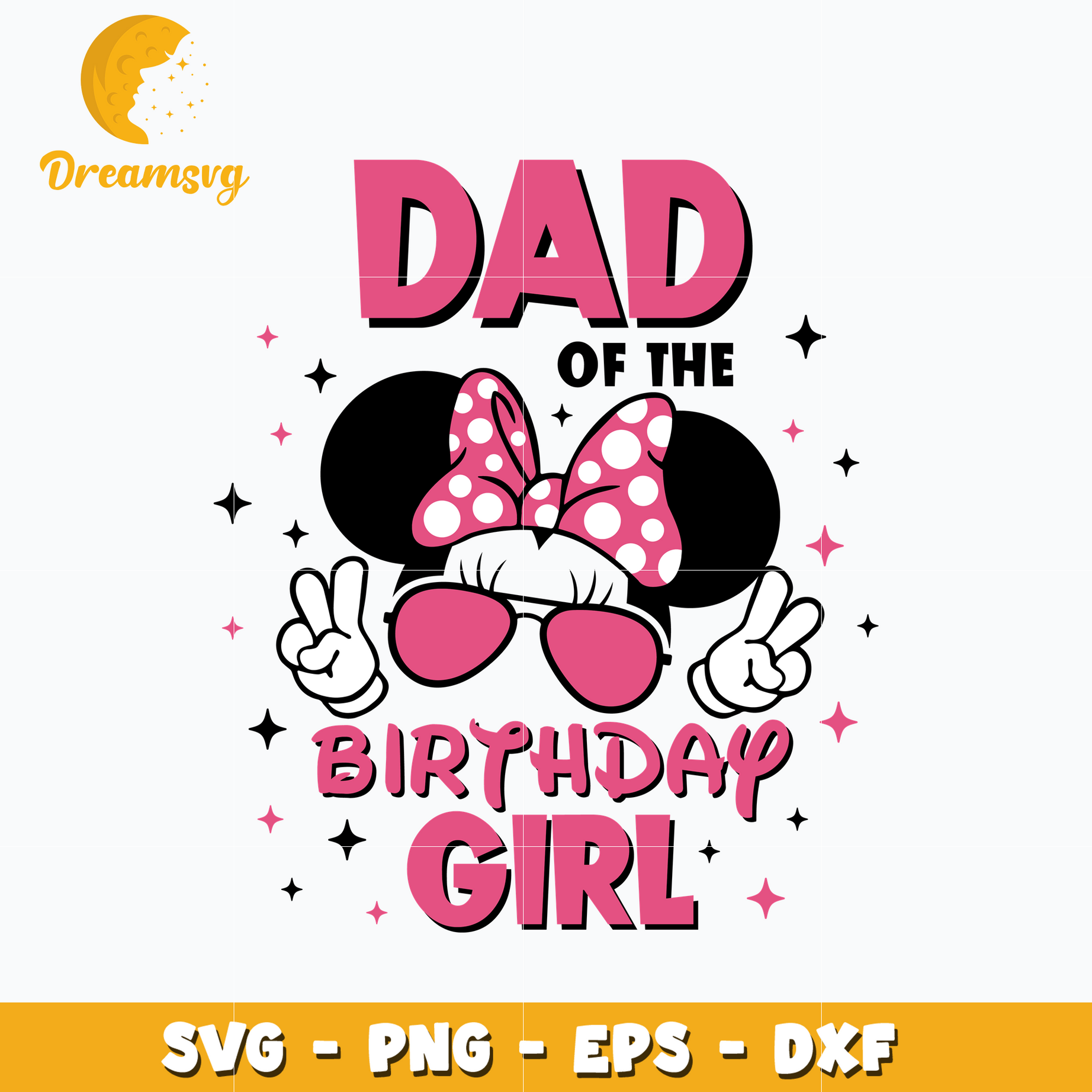 Minnie head disney dad of the birthday girl svg