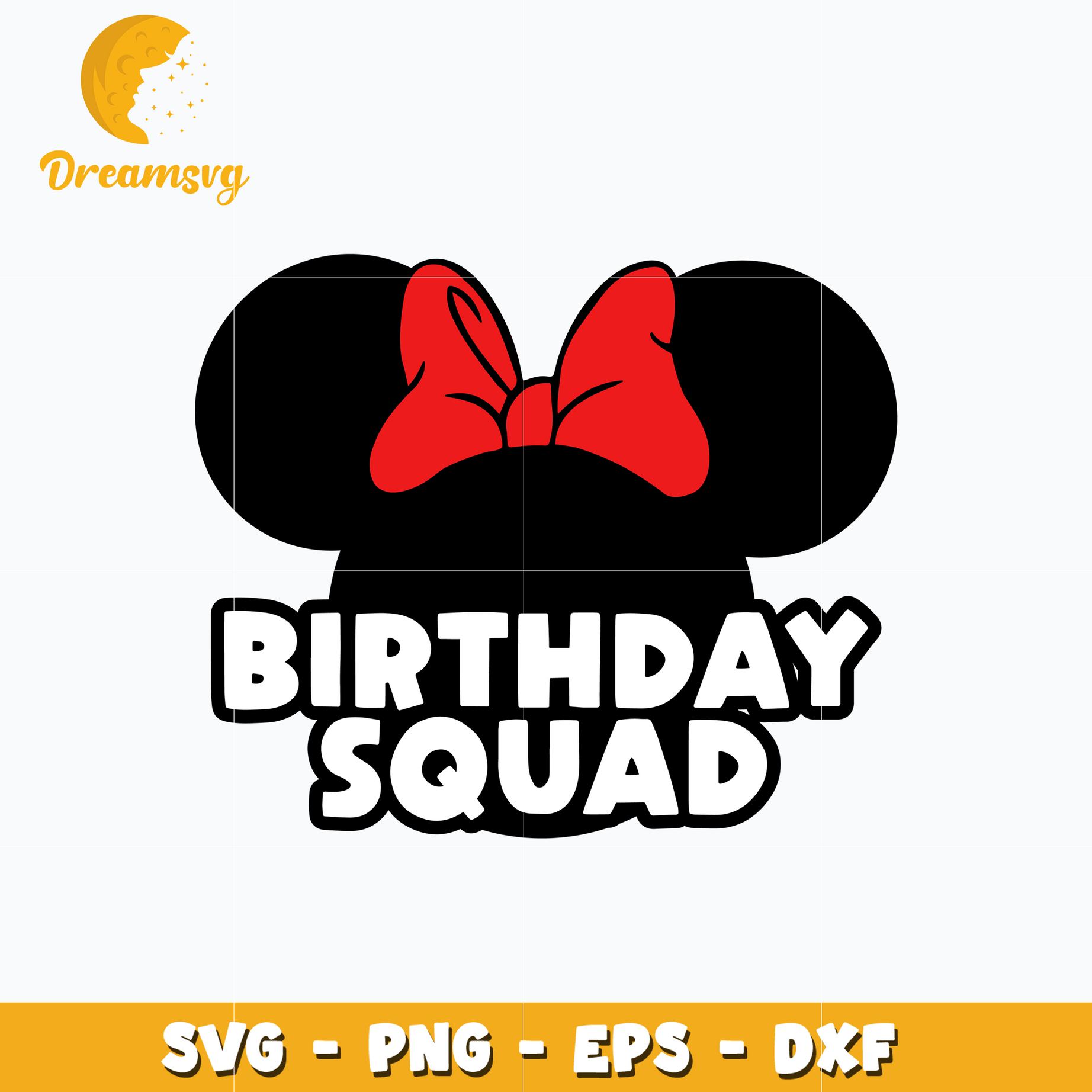 Minnie head disney birthday squad svg