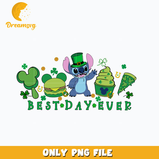 Disney stitch Best Day Ever st patrick's day Png