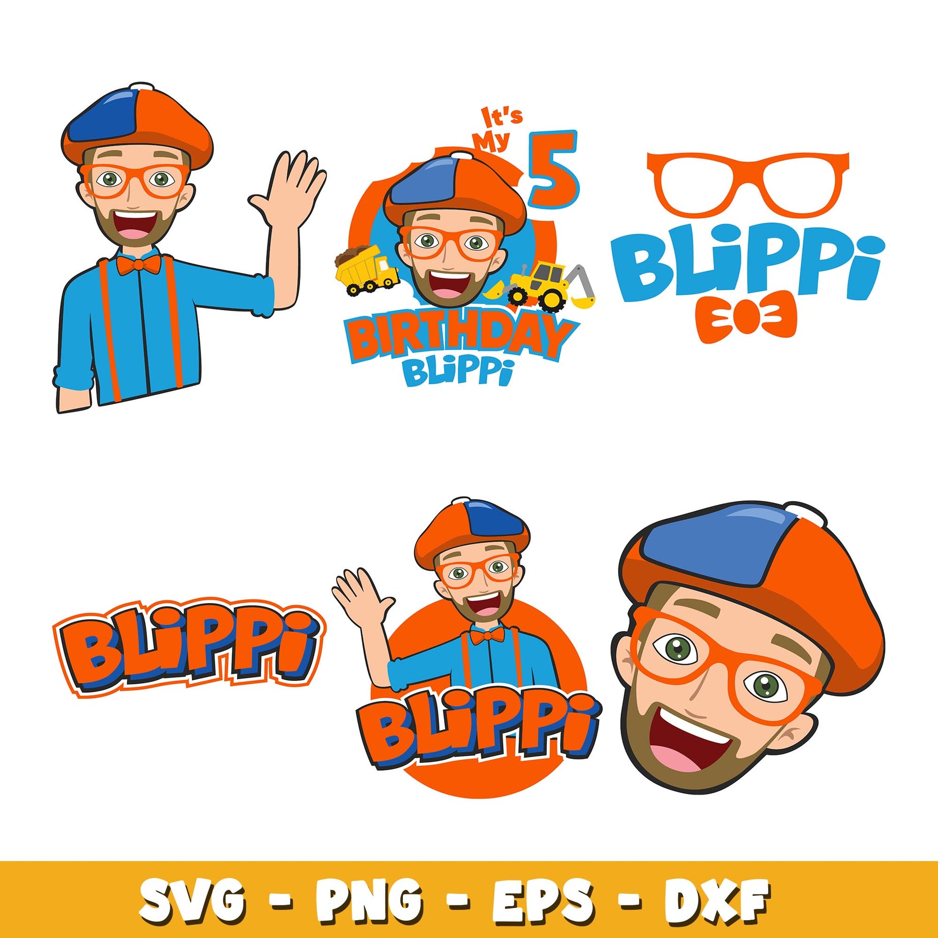 Bllippii Child Kids cartoon svg, Blippi The Musical bundle svg, Cartoon svg  