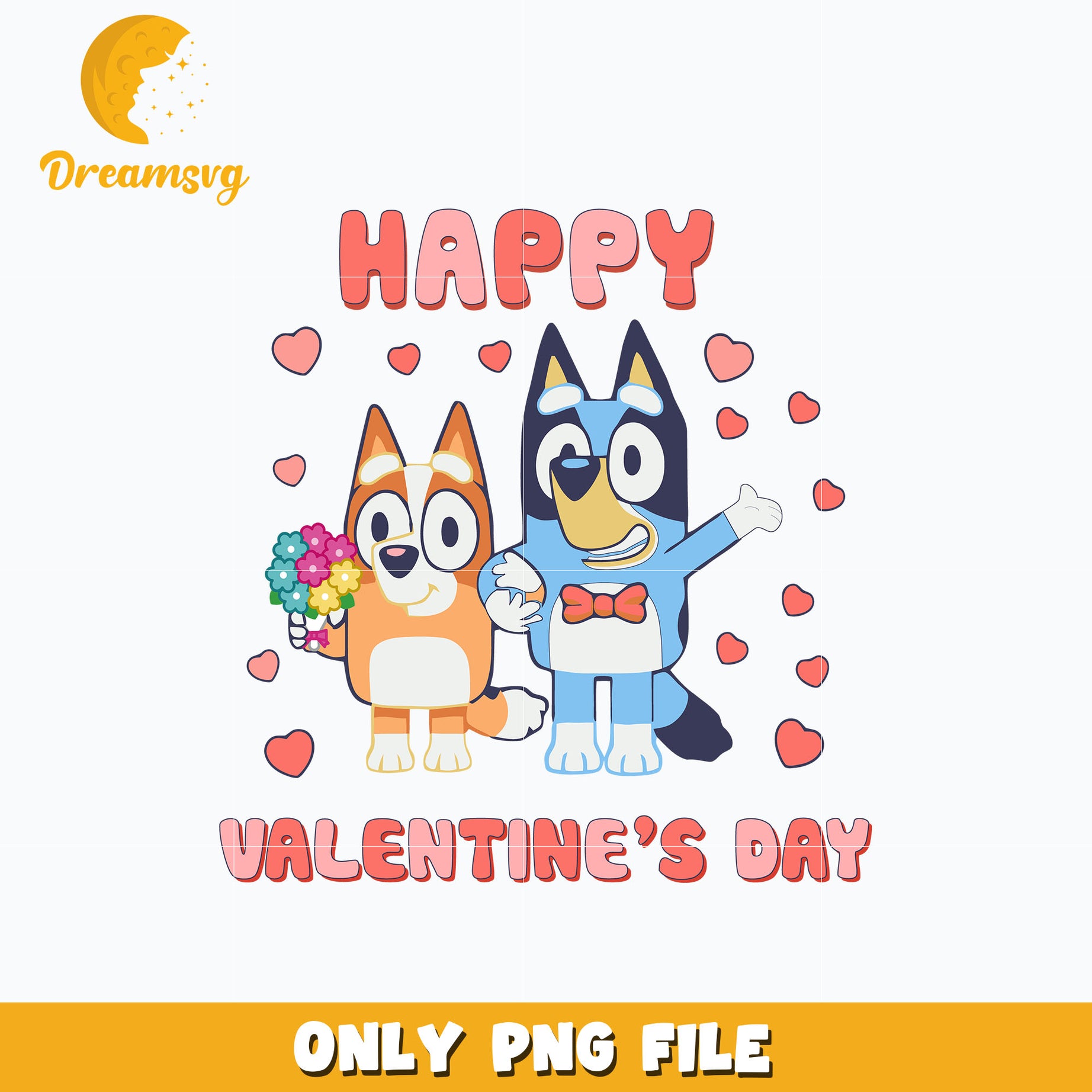 Bluey friends happy valentines day png