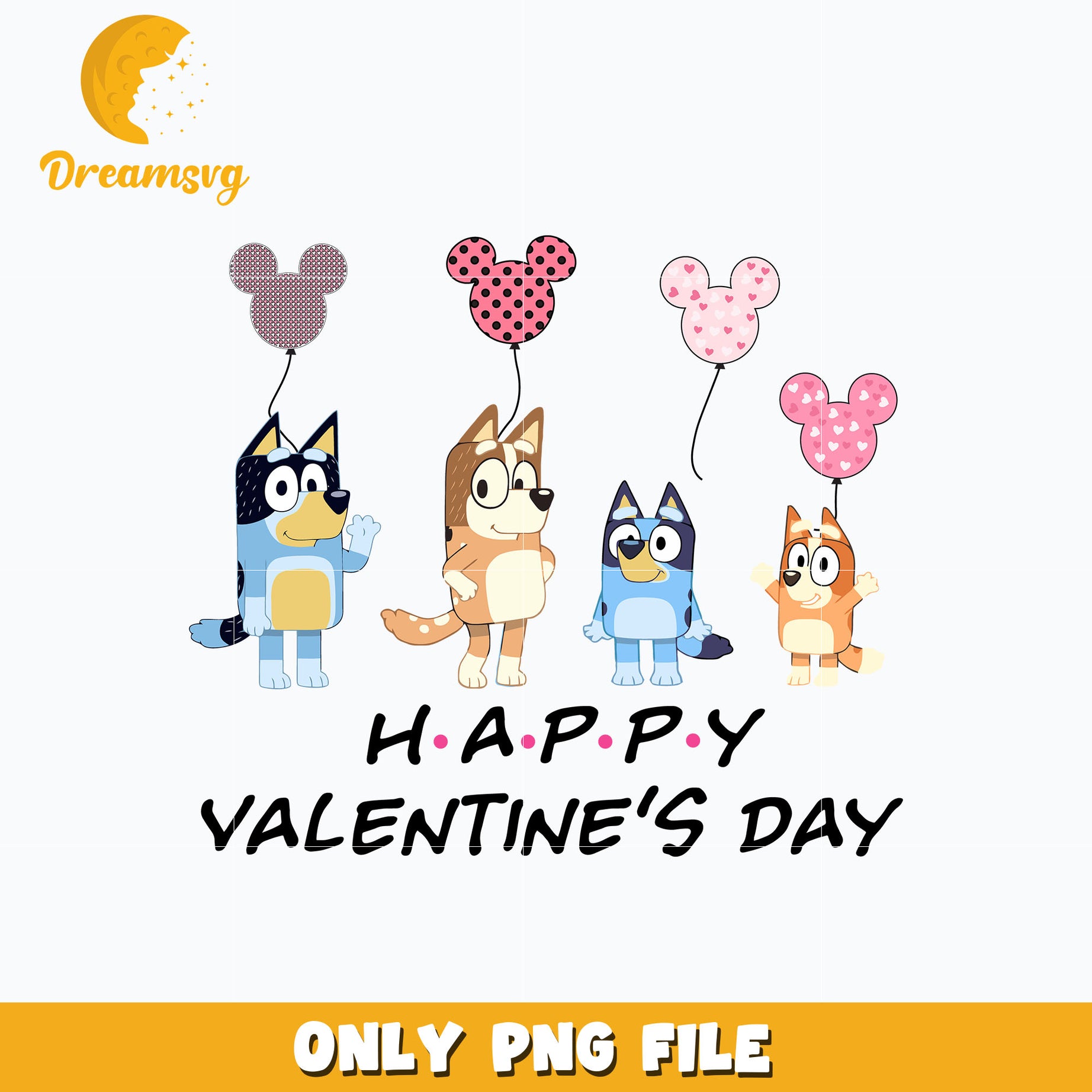 Bluey family happy valentines day png