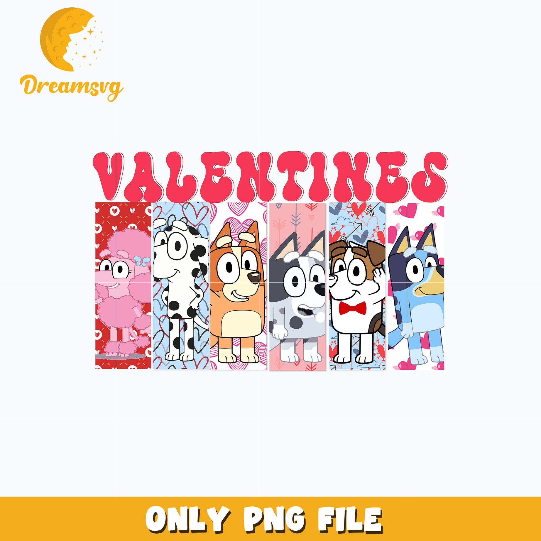 Bluey and friends love valentines png