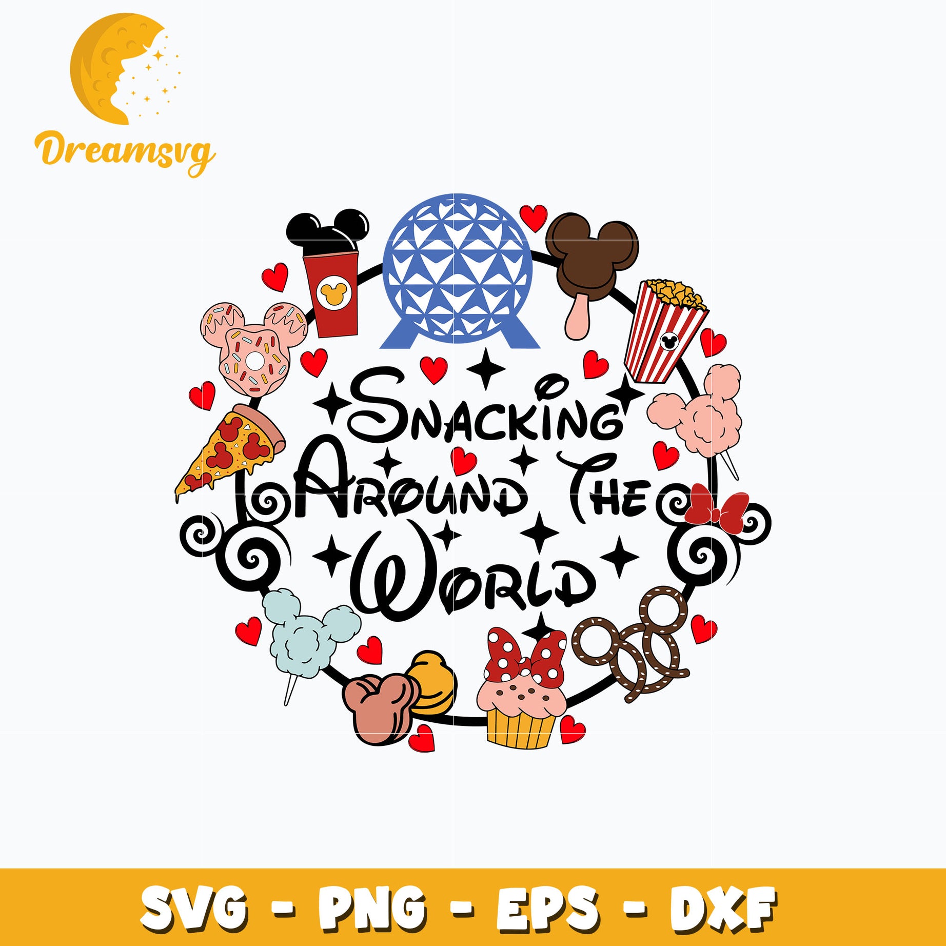 Mickey snaking around the world svg