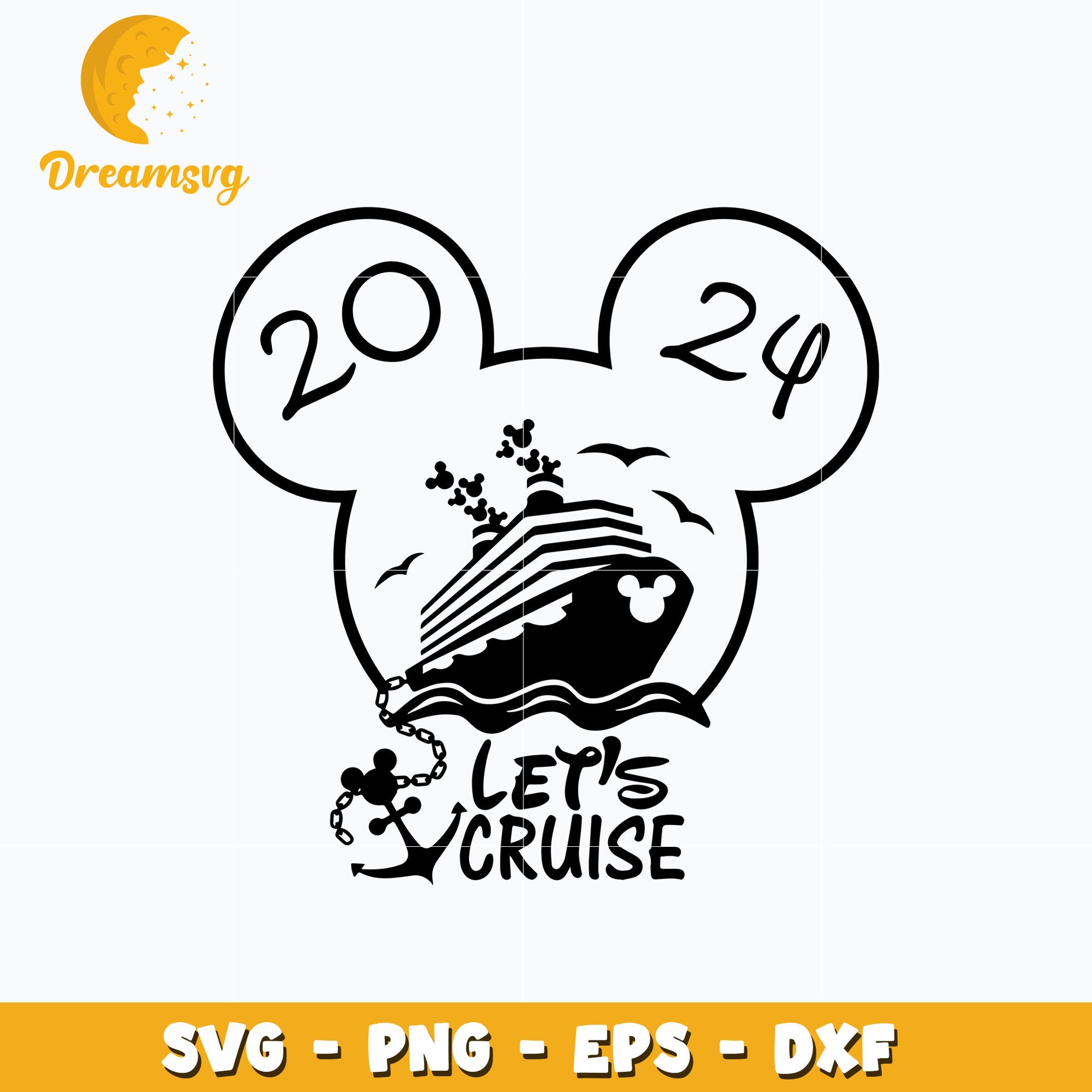 Mickey let's cruise 2024 svg