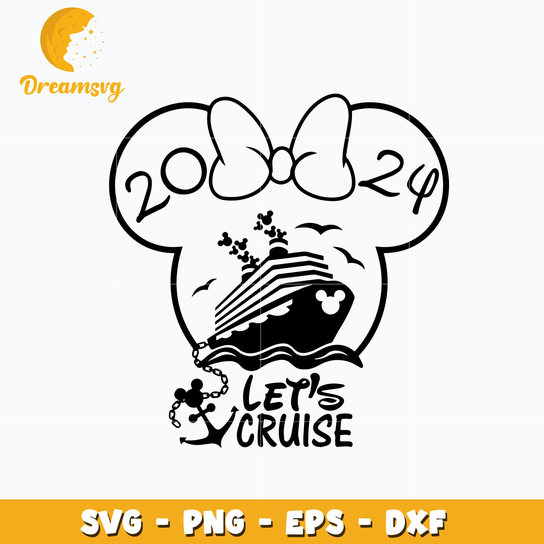 Minnie let's cruise 2024 svg