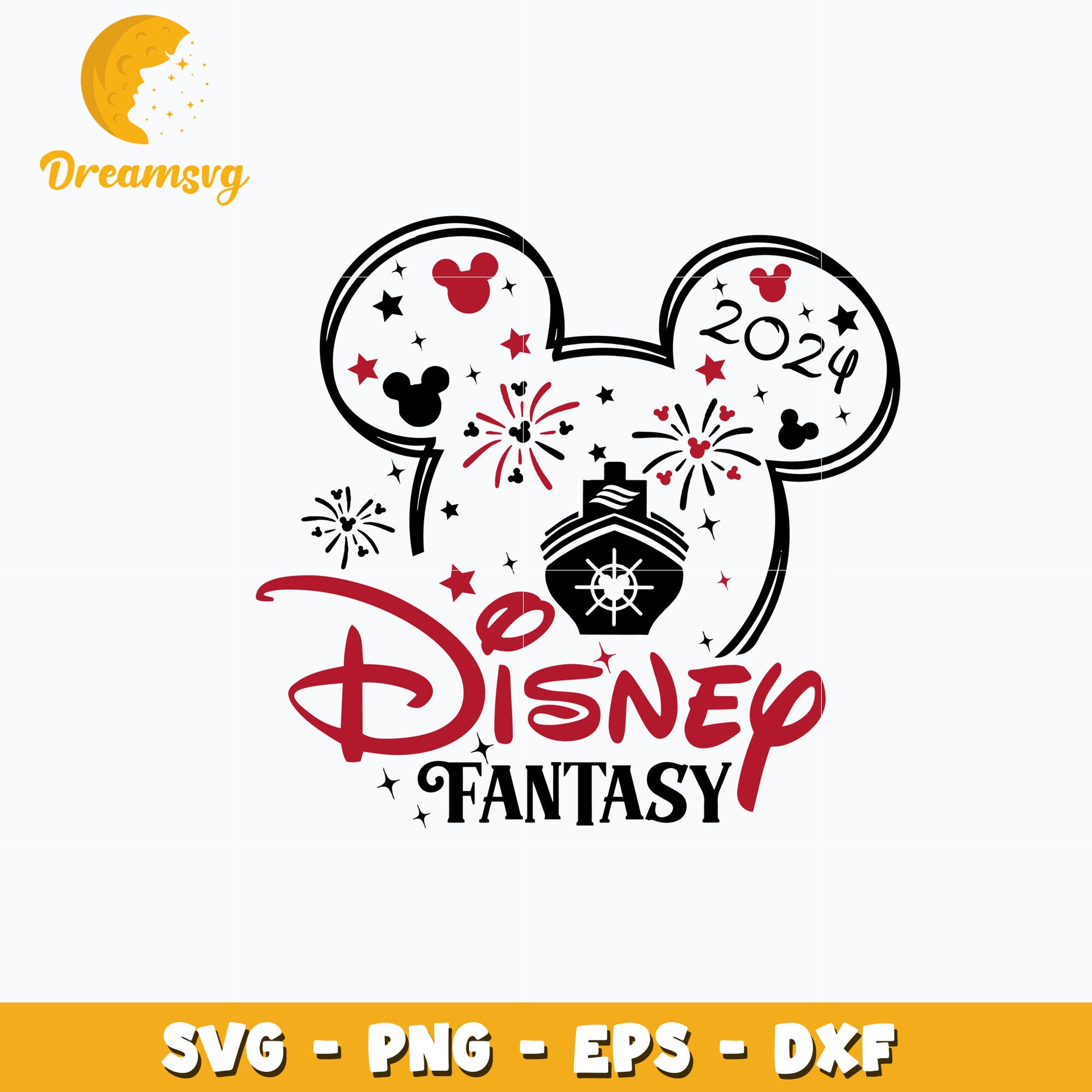 Mickey disney fantasy 2024 svg