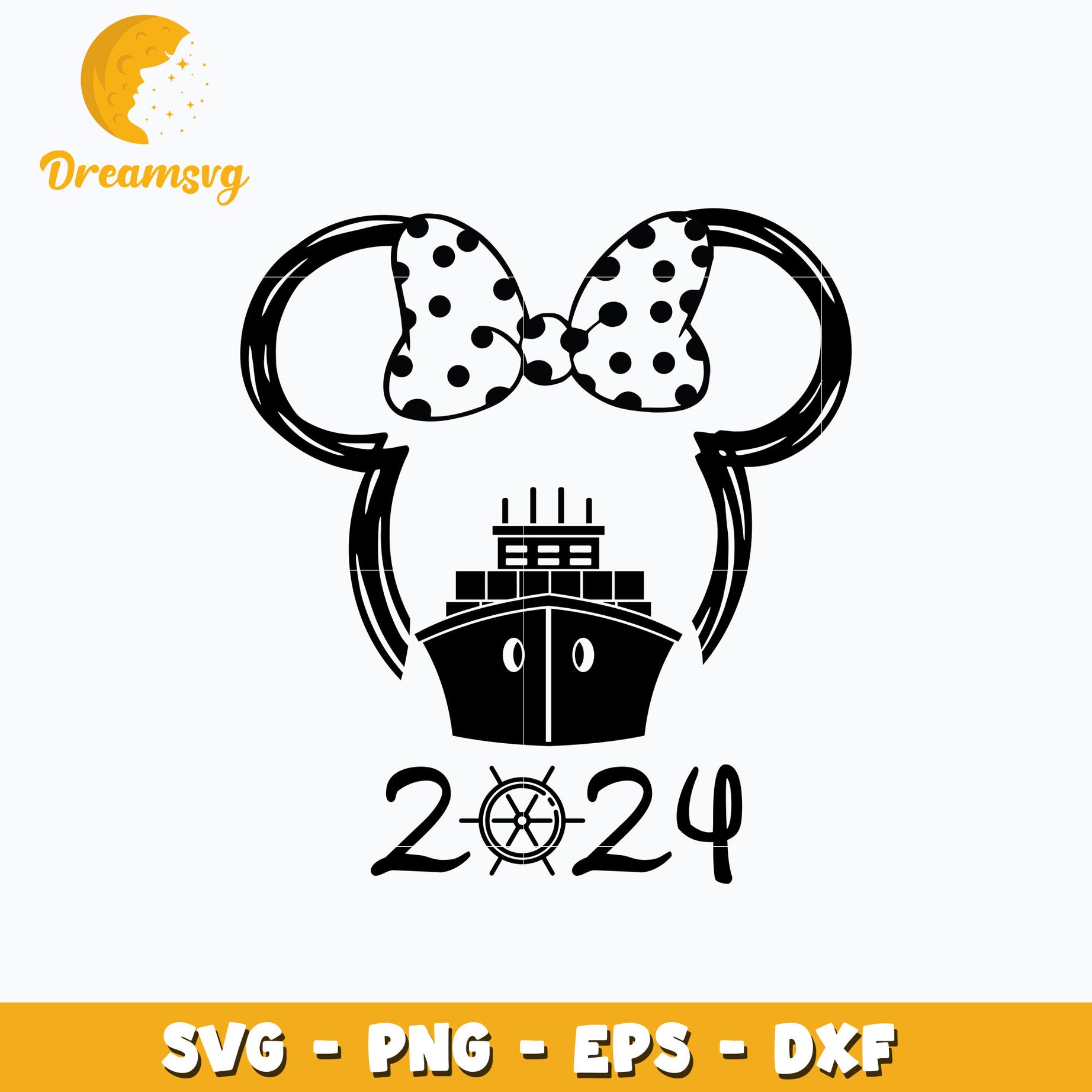 Minnie head cruise 2024 svg