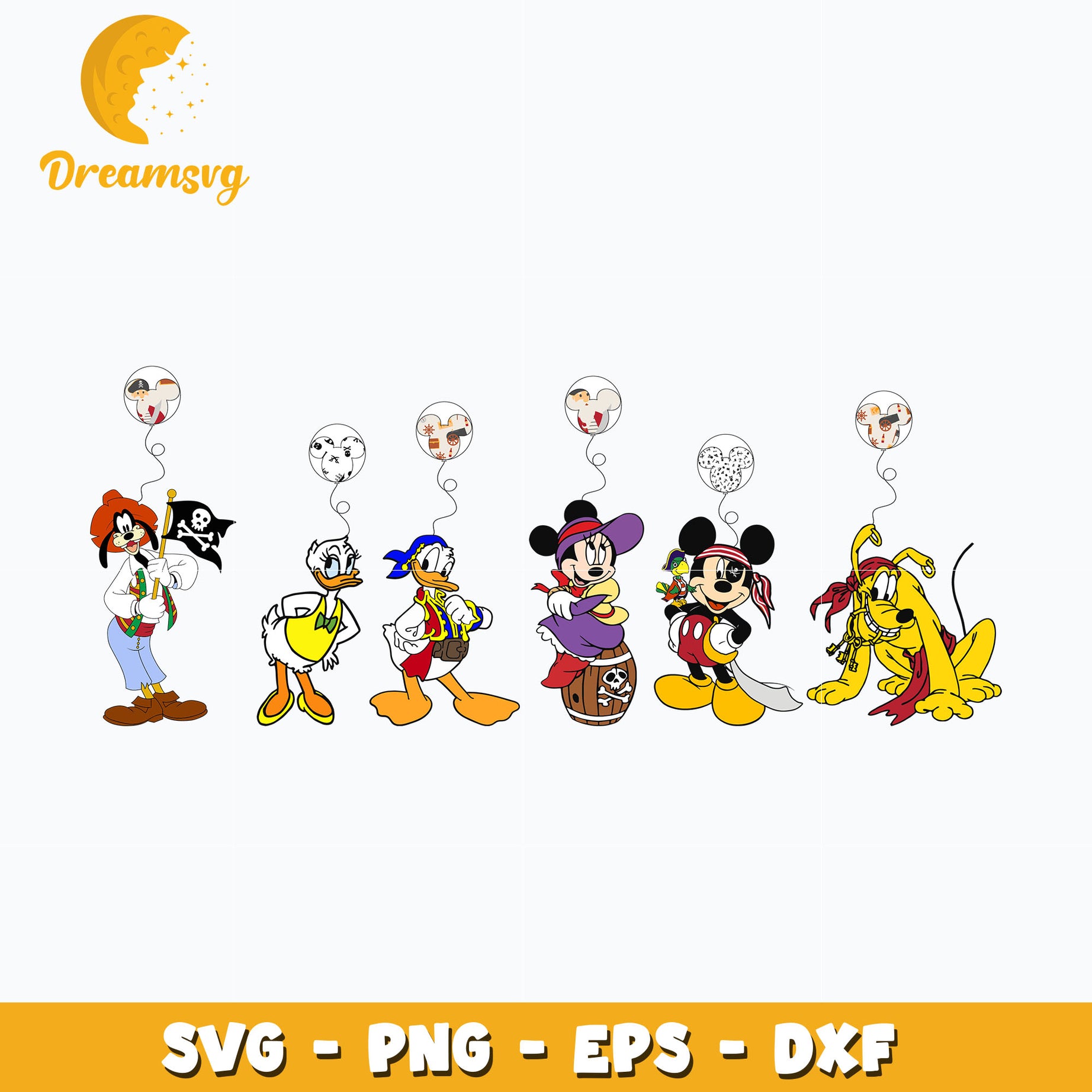 Mickey disney priate friends svg