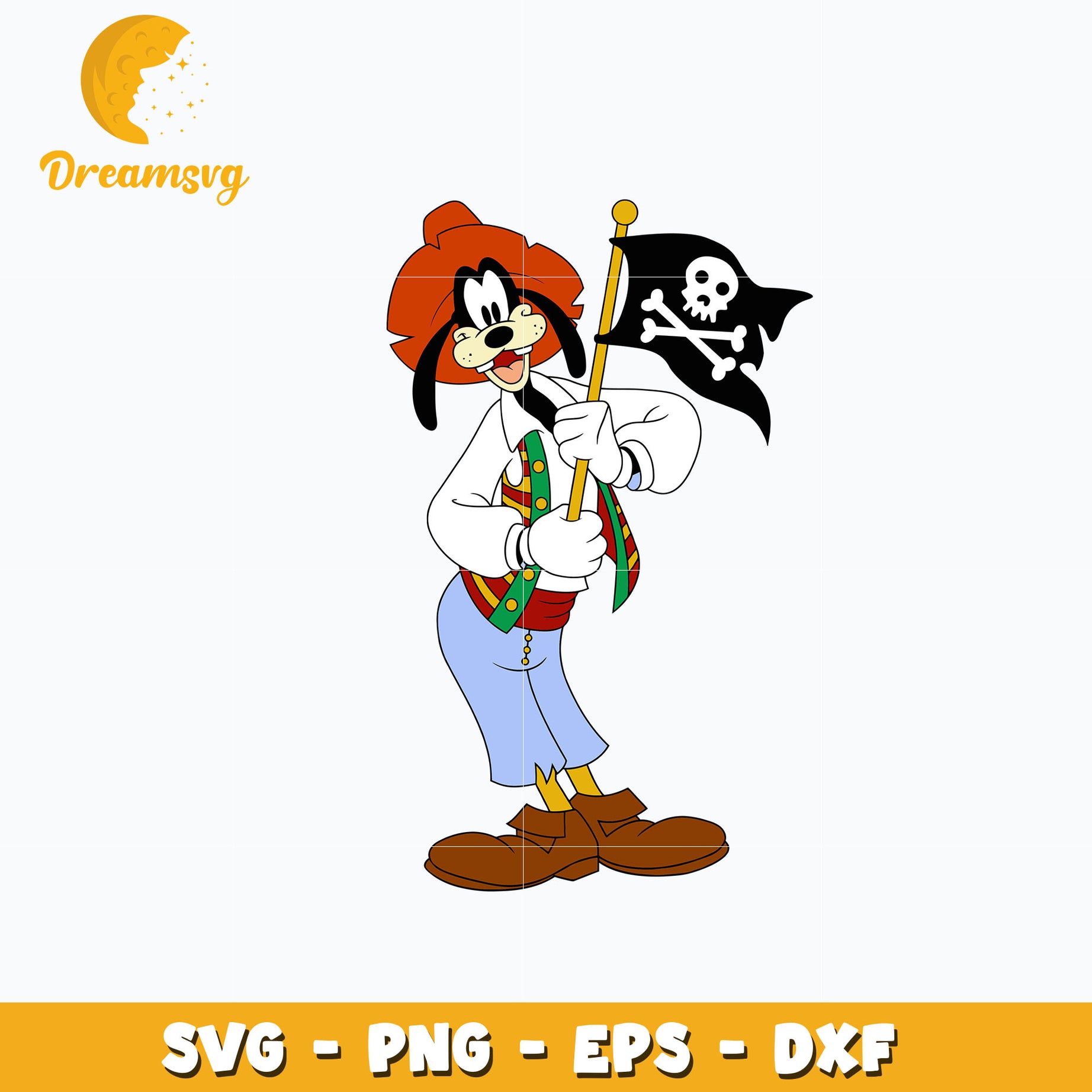 Goofy priate mickey svg