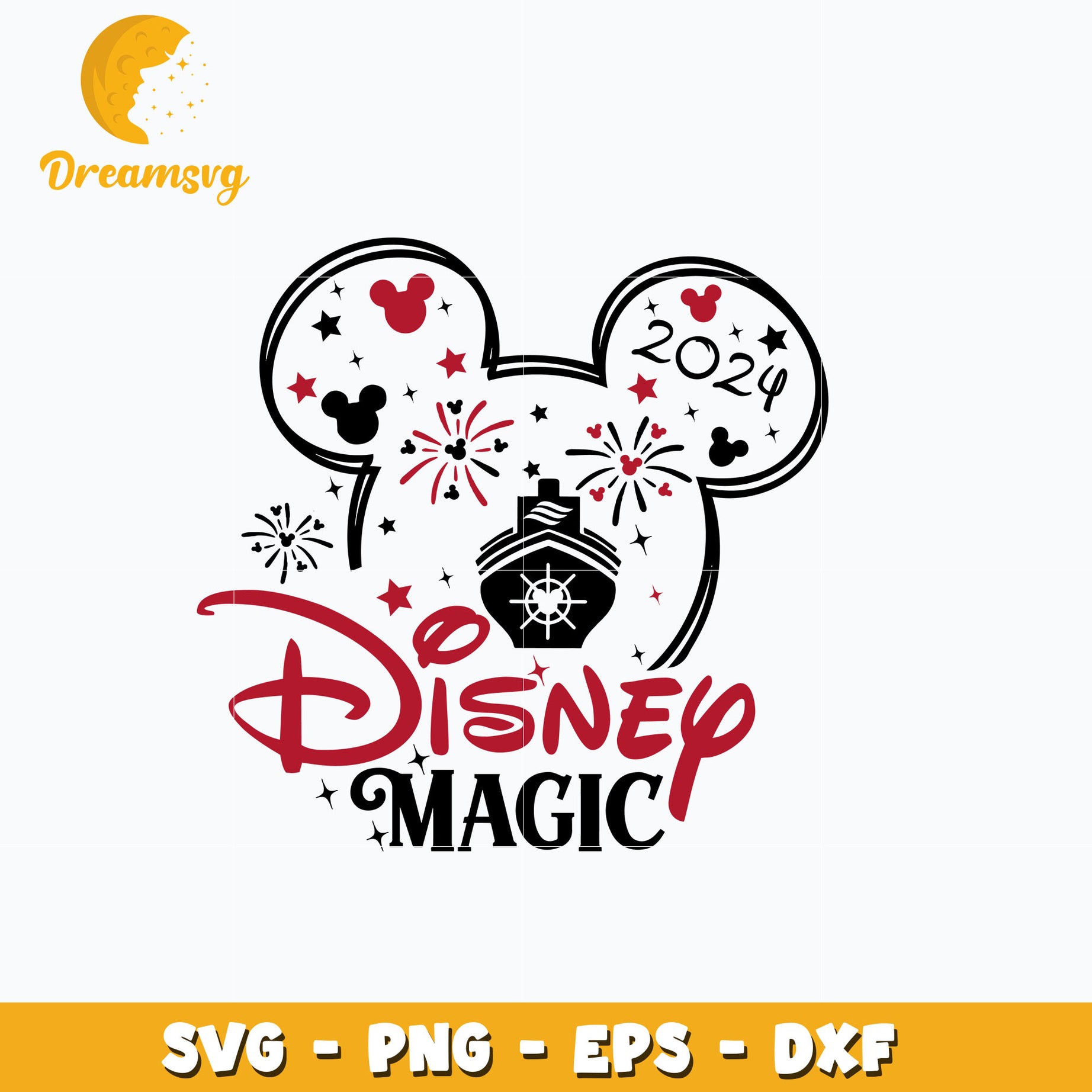 Mickey head disney magic 2024 svg