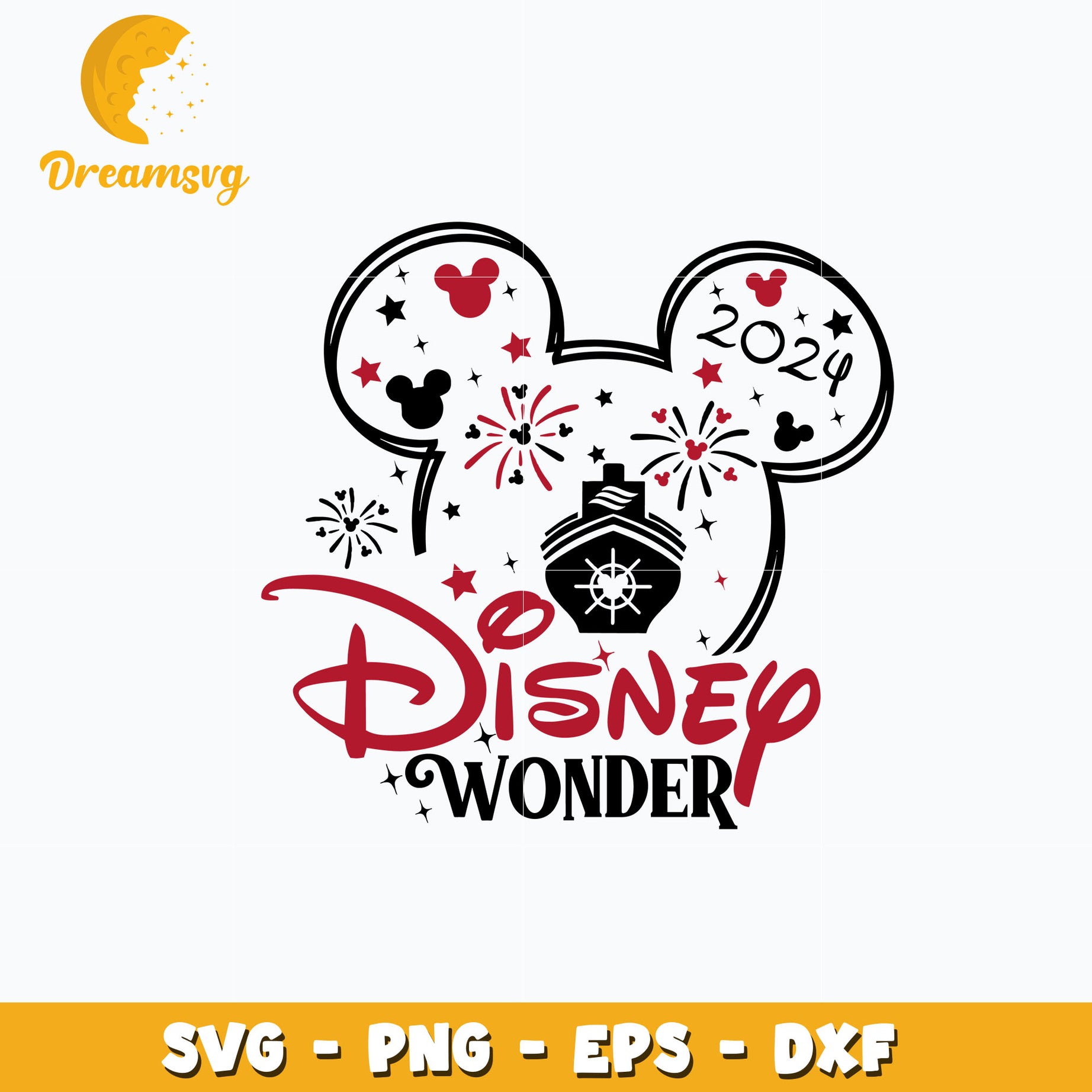 Mickey head disney wonder 2024 svg