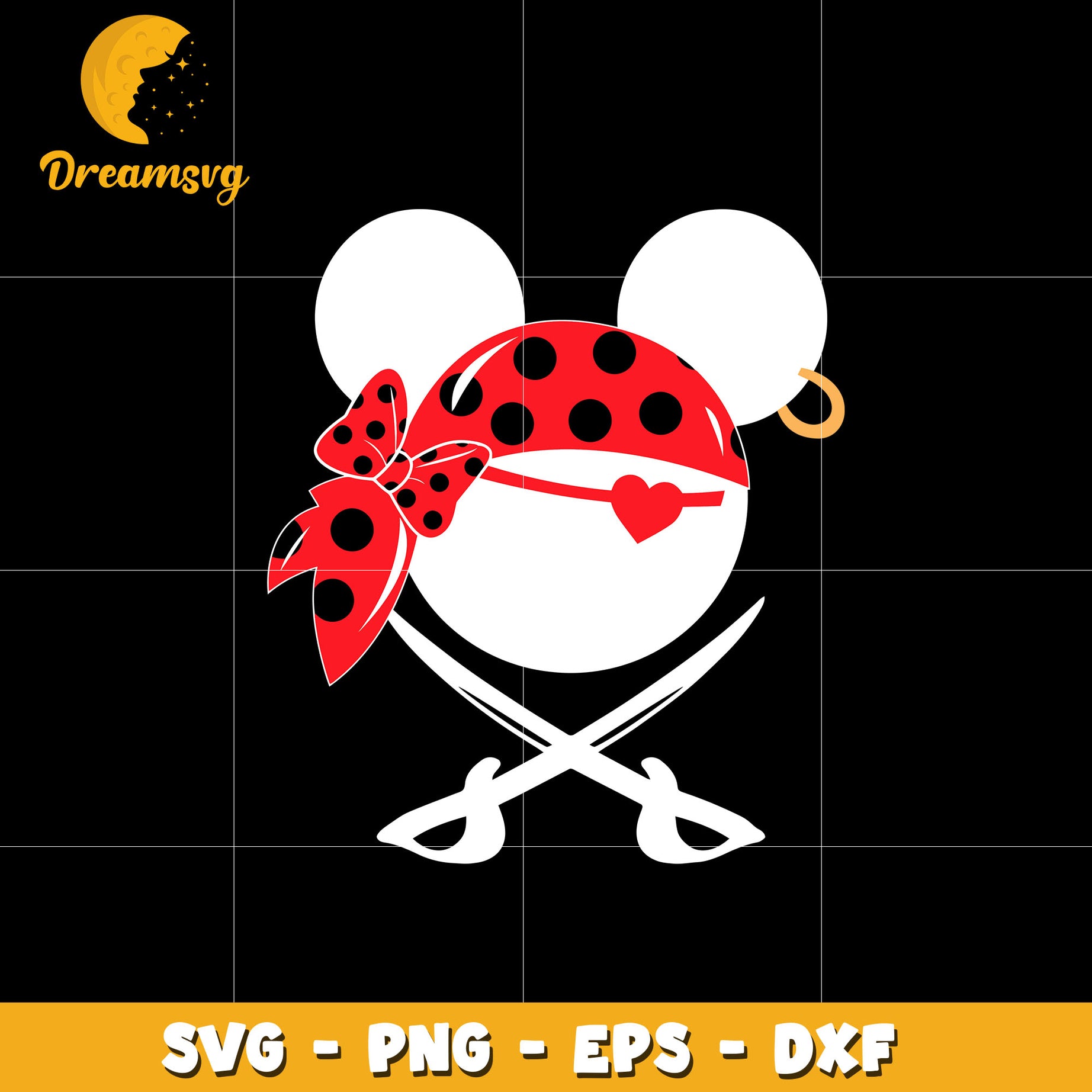 Minnie mouse head priate 2024 svg