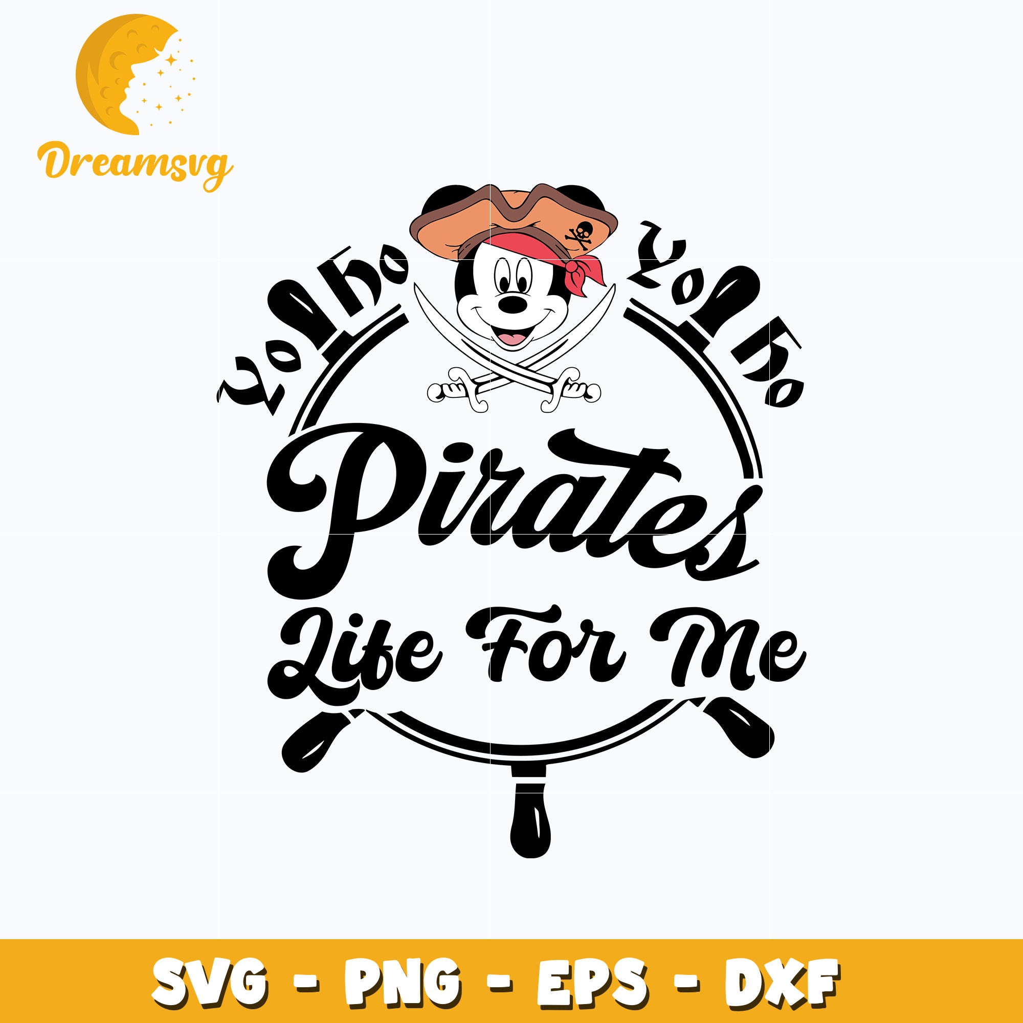 Mickey pirates life for me svg