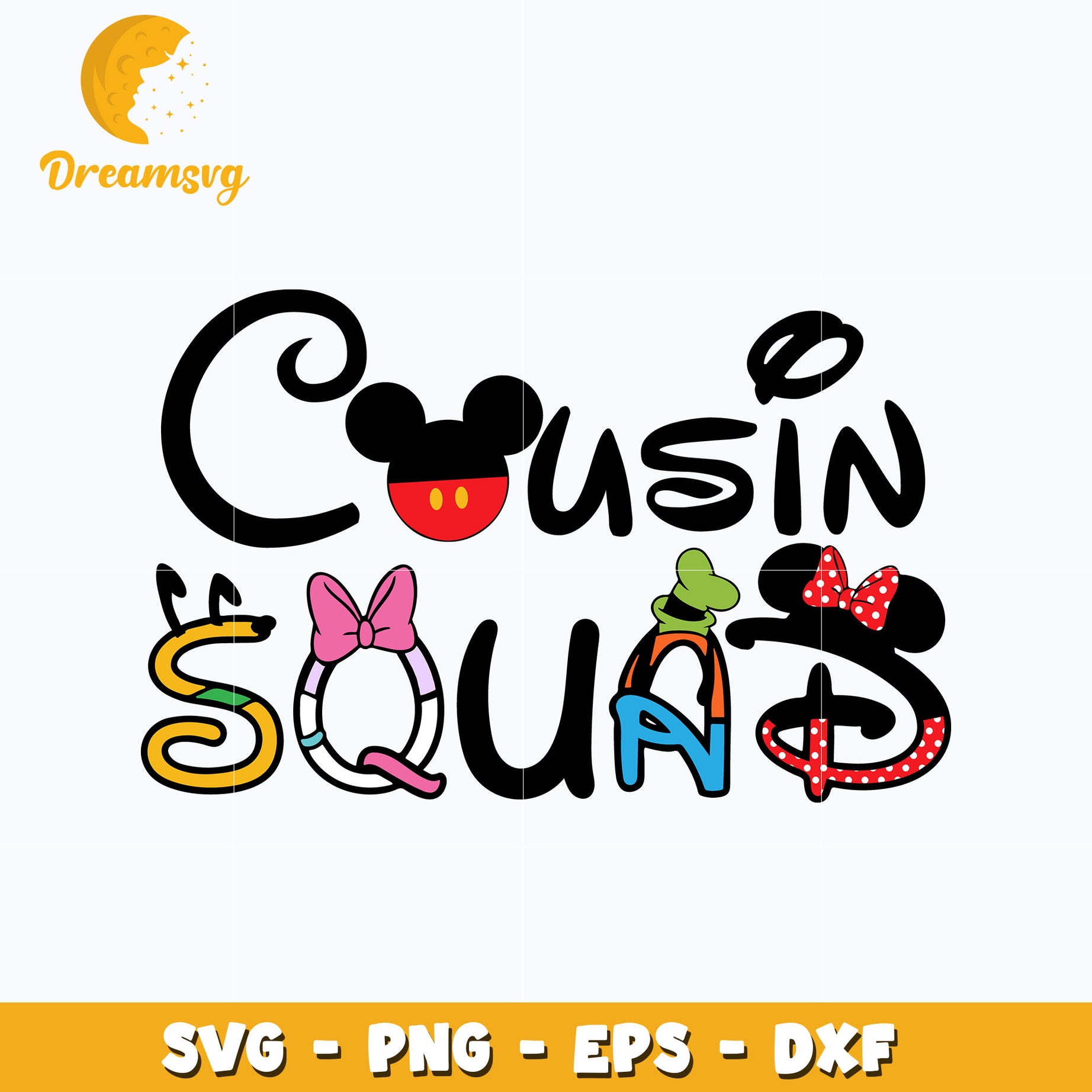 Mickey mouse cousin squad svg