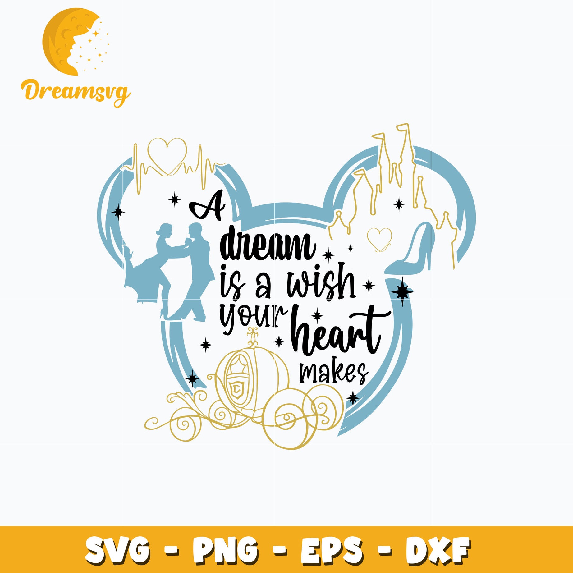 Mickey a dream is a wish svg