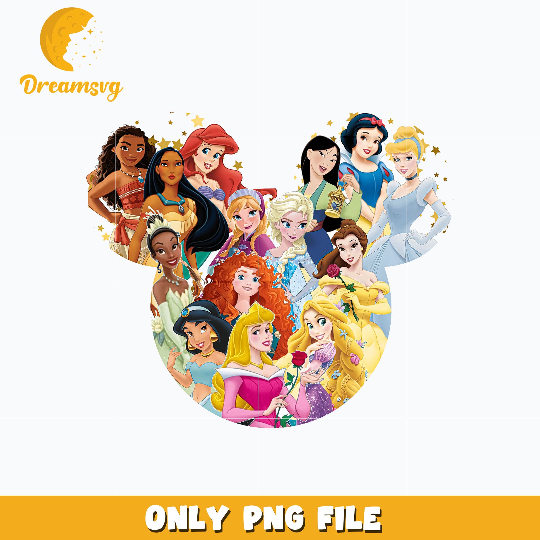 Mickey and all disney princess png